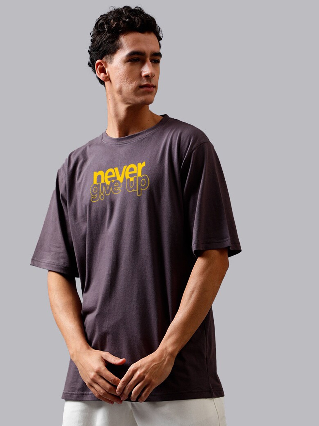 Mad Over Print Typography Printed Drop-Shoulder Sleeves Cotton Oversized T-shirt, Charcoal
Mad Over Print Typography Printed Drop-Shoulder Sleeves Cotton Oversized T-shirt, Charcoal