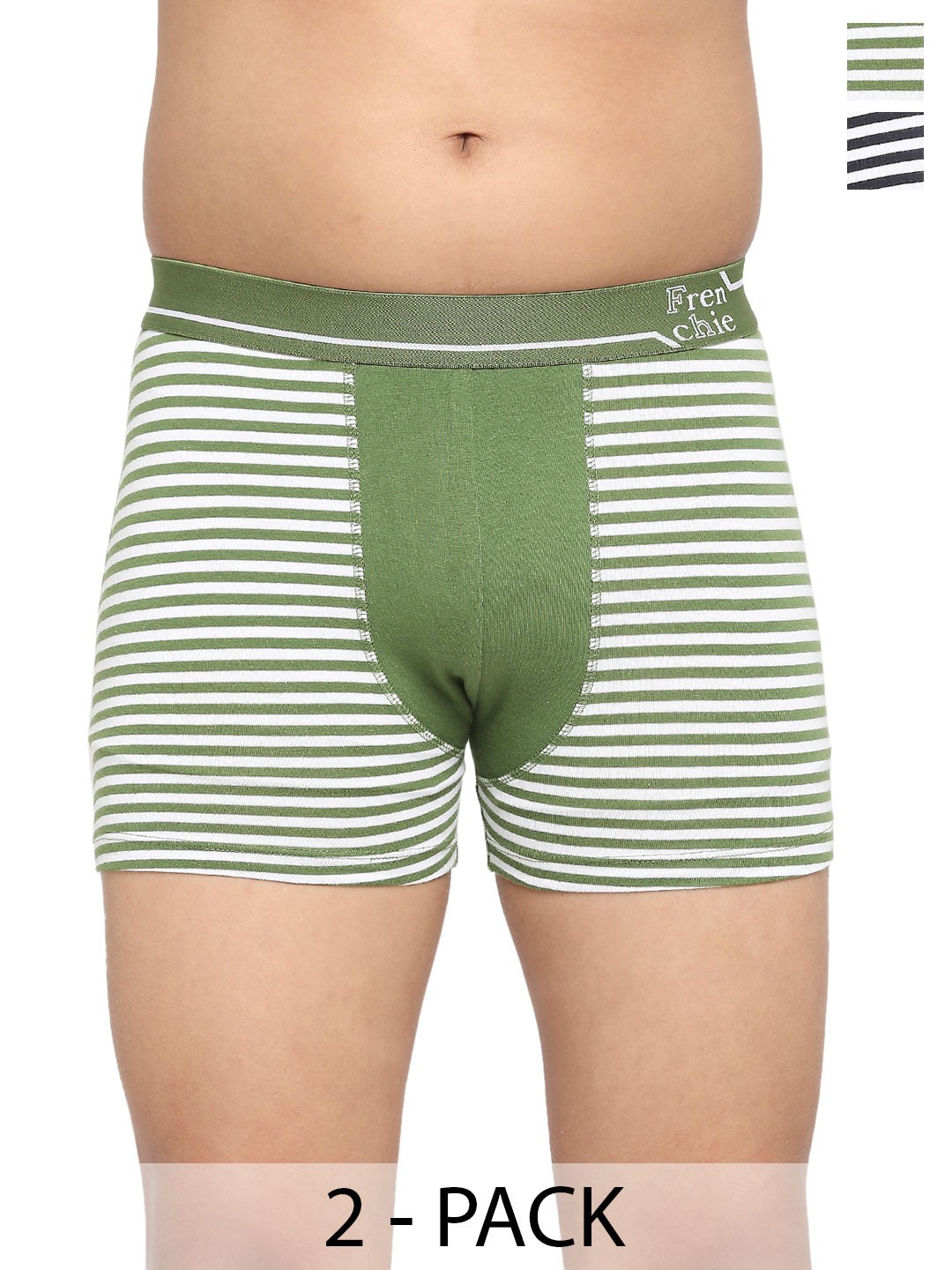 FRENCHIE Boys Pack Of 2 Striped Cotton Trunk FR-BI-TR-U1911-1X5-Navy-Green-XS, Navy blue
FRENCHIE Boys Pack Of 2 Striped Cotton Trunk FR-BI-TR-U1911-1X5-Navy-Green-XS, Navy blue