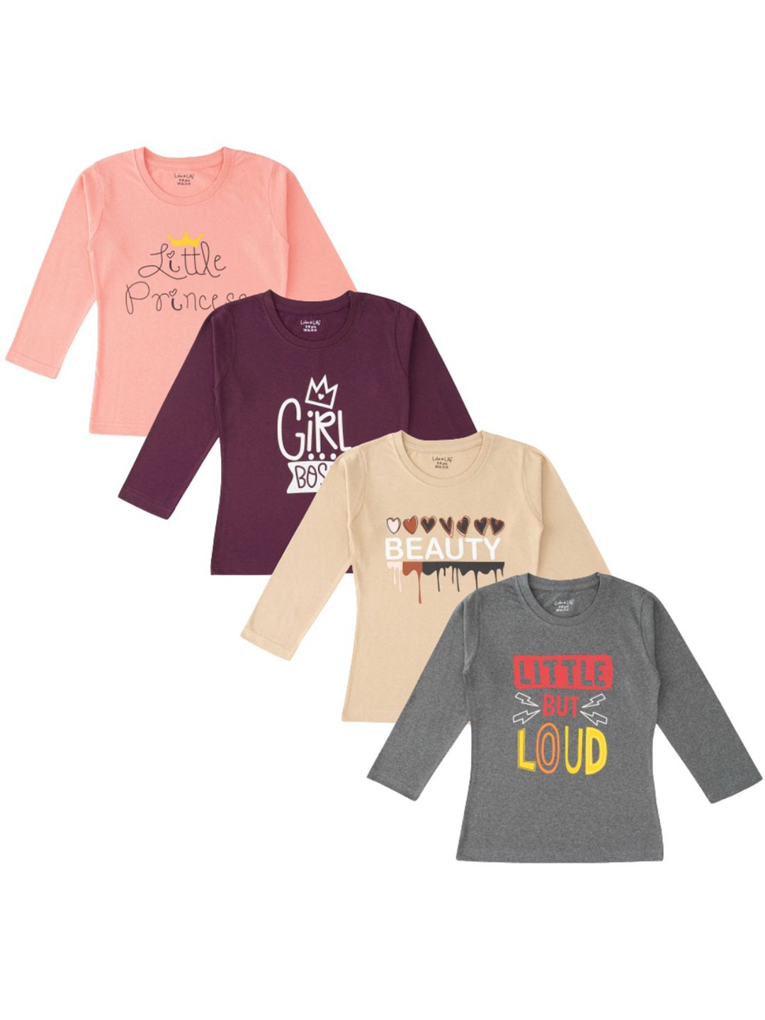 Luke & Lilly Girls Pack Of 4 Typography Printed Round Neck Cotton Regular Fit T-shirts, Peach
Luke & Lilly Girls Pack Of 4 Typography Printed Round Neck Cotton Regular Fit T-shirts, Peach