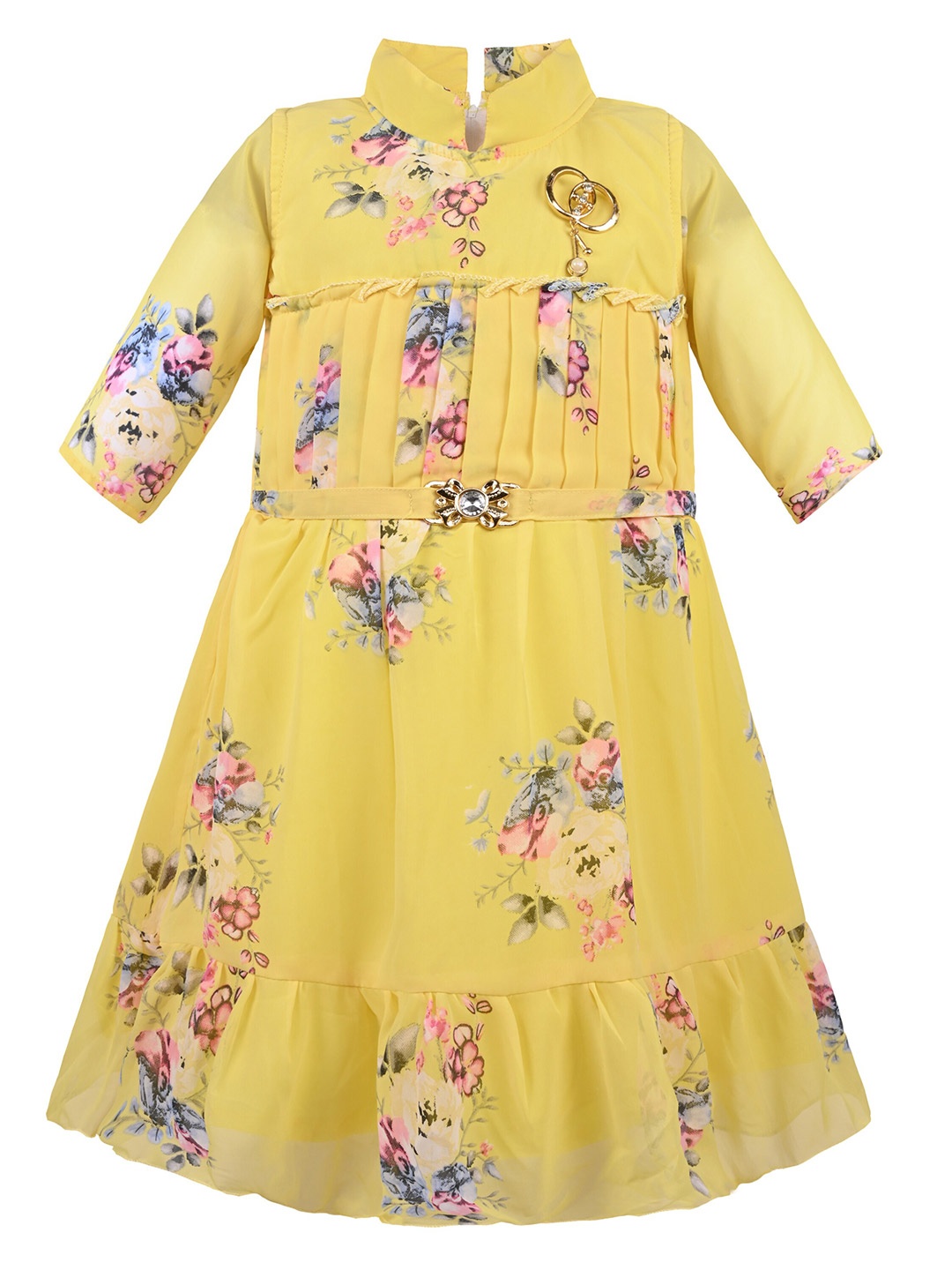 Wish Karo Girls Floral Printed Mandarin Collar Pleated Georgette Fit & Flare Dress, Yellow
Wish Karo Girls Floral Printed Mandarin Collar Pleated Georgette Fit & Flare Dress, Yellow
