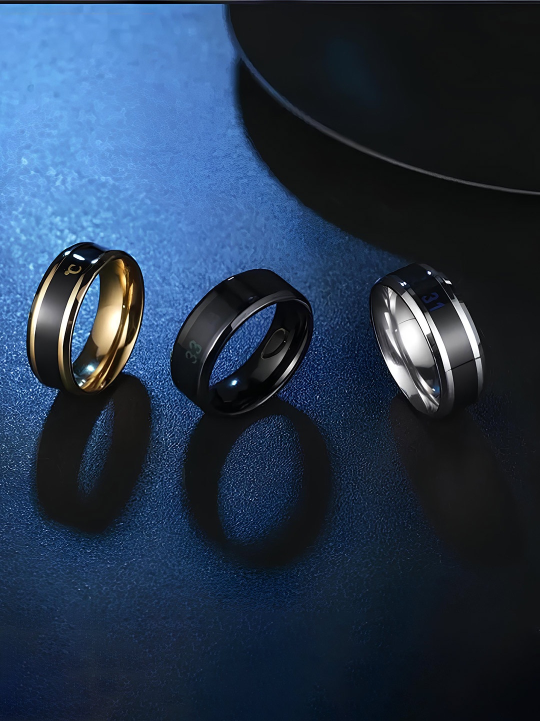 KARISHMA KREATIONS Unisex Set Of 3 Sliver & Gold-Plated Temperature Finger Rings
KARISHMA KREATIONS Unisex Set Of 3 Sliver & Gold-Plated Temperature Finger Rings