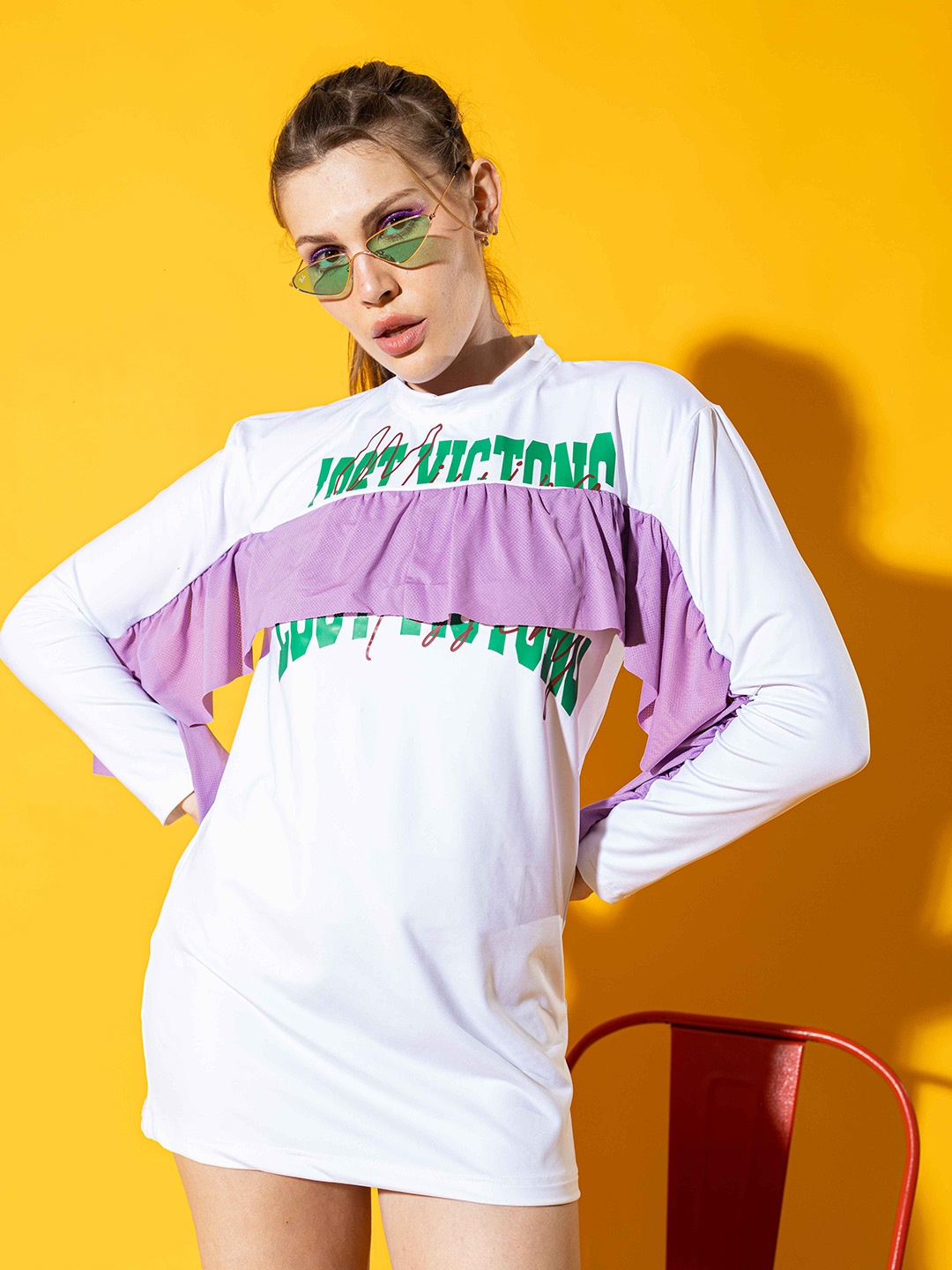Stylecast X Hersheinbox Typography Printed Ruffles Detail T-shirt Mini Dress, White
Stylecast X Hersheinbox Typography Printed Ruffles Detail T-shirt Mini Dress, White
