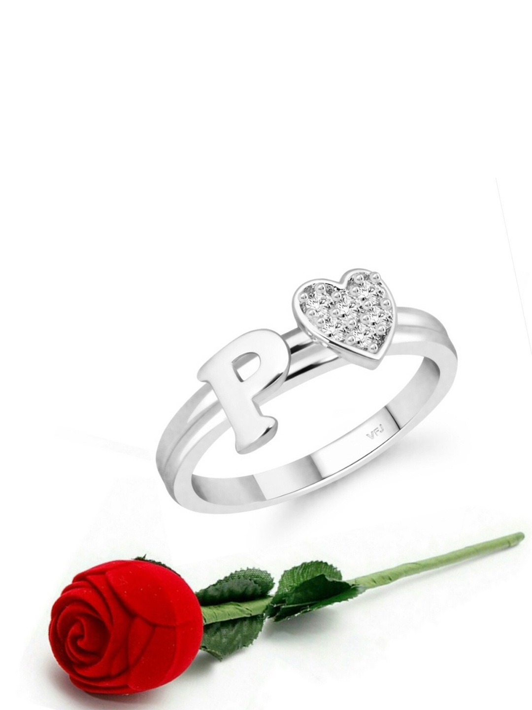Vighnaharta Rhodium-Plated Cubic Zirconia Studded Adjustable Finger Ring With Rose Box, Silver
Vighnaharta Rhodium-Plated Cubic Zirconia Studded Adjustable Finger Ring With Rose Box, Silver