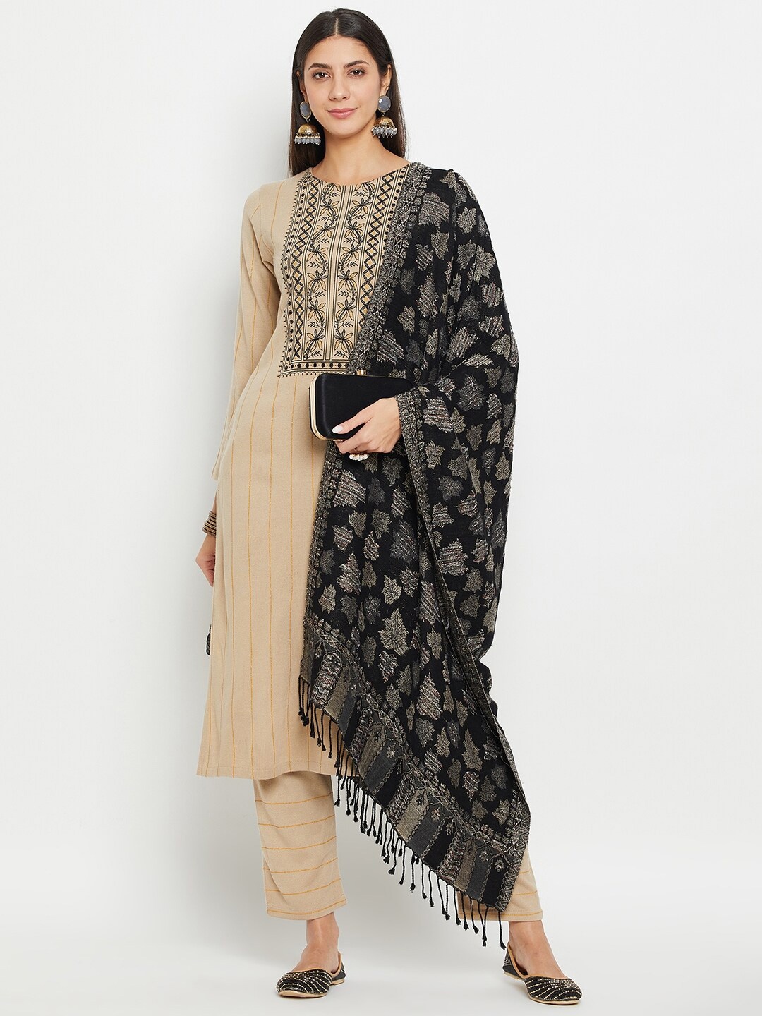 Zigo Winter Wear Floral Yoke Design Thread Work Acrylic Kurta With Trousers & Dupatta, Beige
Zigo Winter Wear Floral Yoke Design Thread Work Acrylic Kurta With Trousers & Dupatta, Beige