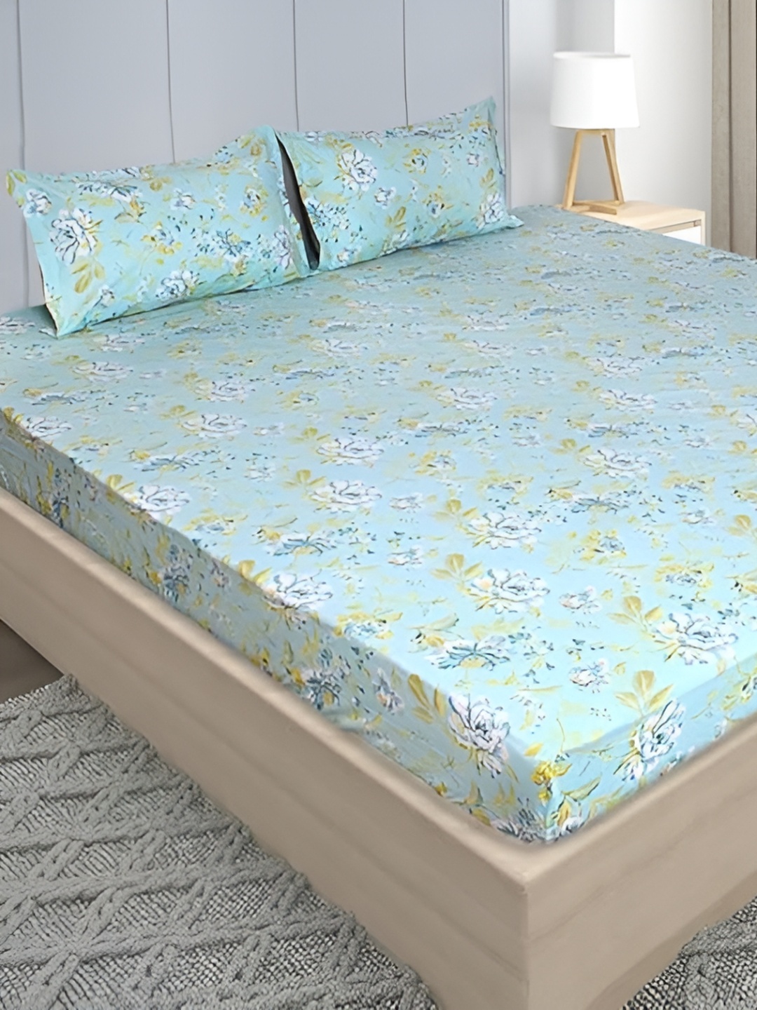 Stylista Blue Printed Cotton 400 TC Fitted Double King Bedsheet With 2 Pillow Covers
Stylista Blue Printed Cotton 400 TC Fitted Double King Bedsheet With 2 Pillow Covers