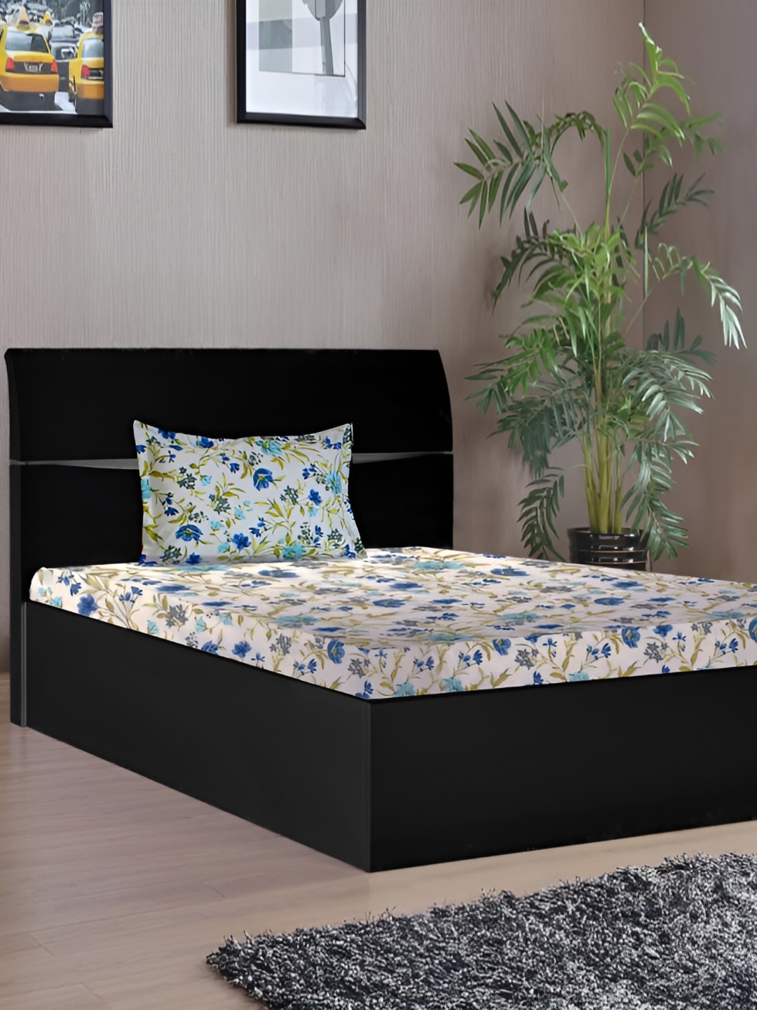 Stylista Off White Floral Printed Cotton 400 TC Fitted Single Bedsheet with 1 Pillow Cover
Stylista Off White Floral Printed Cotton 400 TC Fitted Single Bedsheet with 1 Pillow Cover