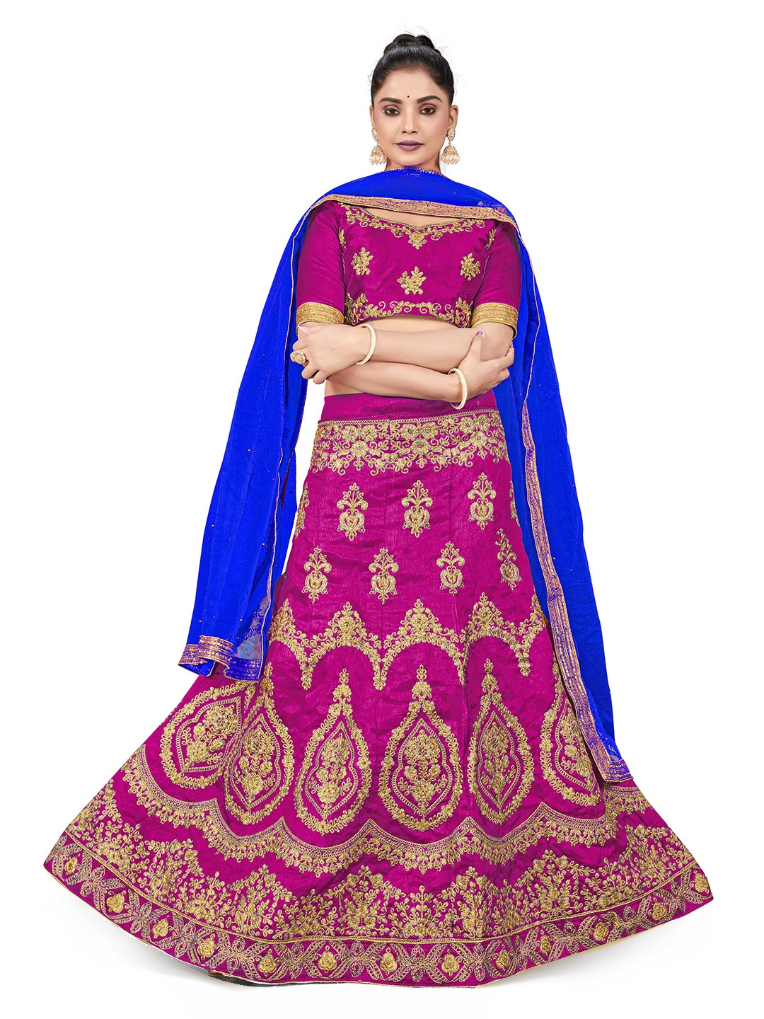 MANVAA Embroidered Beads & Stones Semi-Stitched Lehenga & Unstitched Blouse With Dupatta, Purple
MANVAA Embroidered Beads & Stones Semi-Stitched Lehenga & Unstitched Blouse With Dupatta, Purple