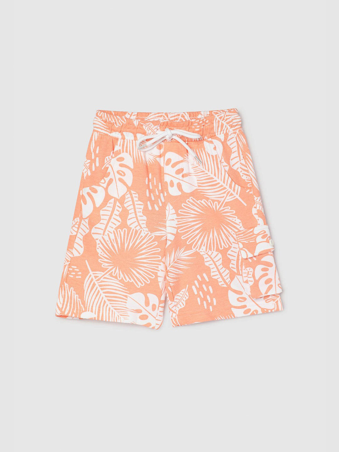 max Boys Floral Printed Pure Cotton Shorts, Peach 
max Boys Floral Printed Pure Cotton Shorts, Peach
