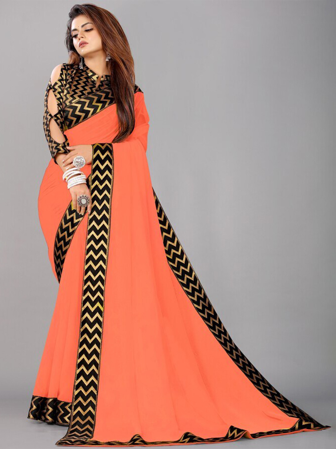 Flip The Style Embellished Embroidered Pure Georgette Bhagalpuri Saree, Orange
Flip The Style Embellished Embroidered Pure Georgette Bhagalpuri Saree, Orange