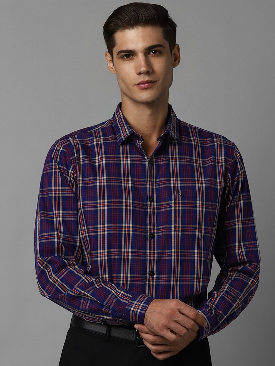 Allen Solly Spread Collar Long Sleeves Cotton Slim Fit Opaque Checked Formal Shirt, Purple
Allen Solly Spread Collar Long Sleeves Cotton Slim Fit Opaque Checked Formal Shirt, Purple