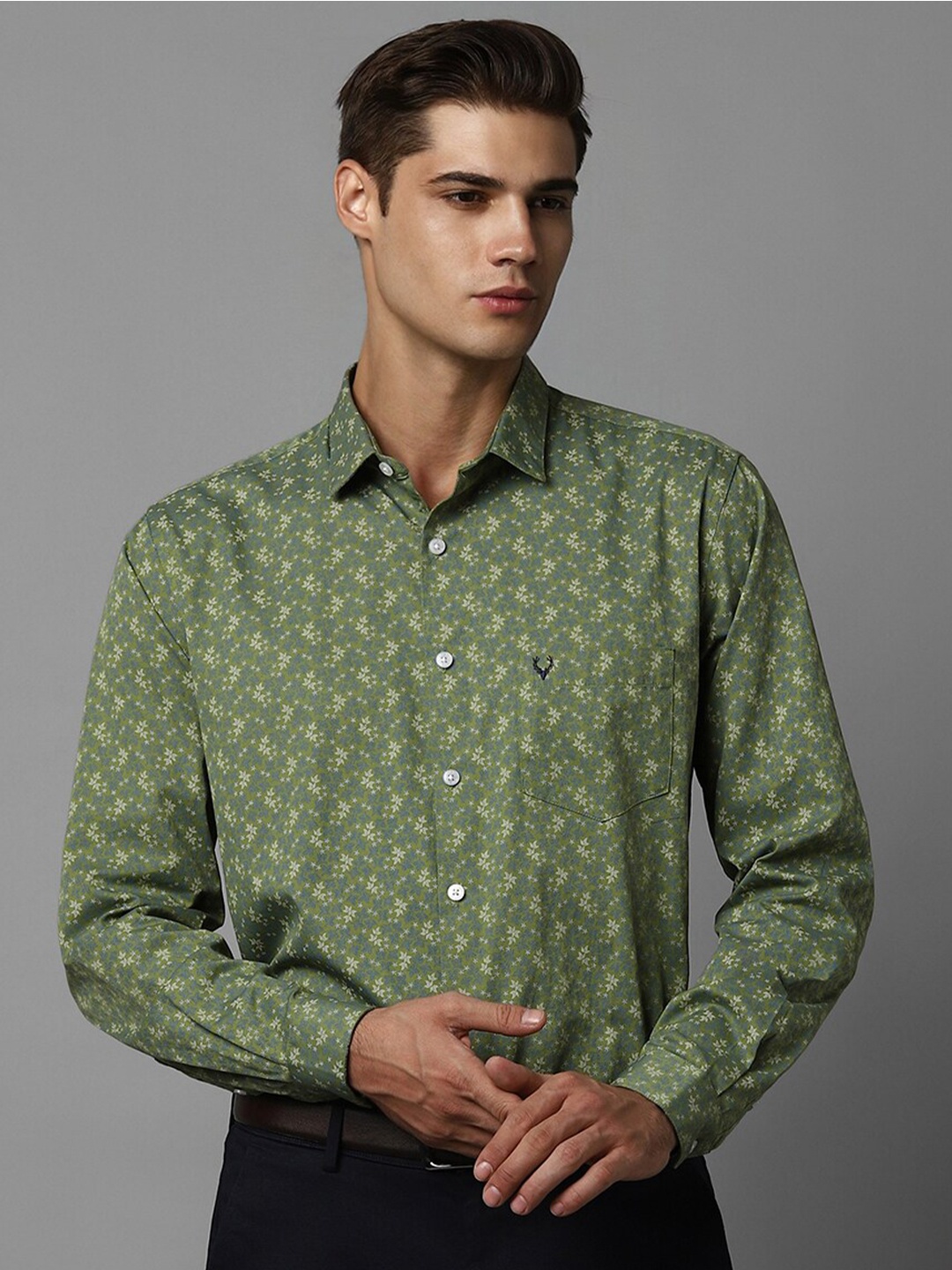 Allen Solly Spread Collar Long Sleeves Cotton Slim Fit Floral Opaque Printed Formal Shirt, Green
Allen Solly Spread Collar Long Sleeves Cotton Slim Fit Floral Opaque Printed Formal Shirt, Green