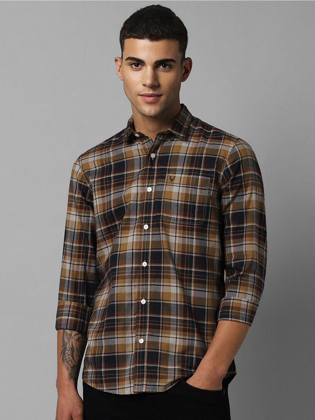 Allen Solly Spread Collar Long Sleeves Cotton Tartan Checks Opaque Checked Casual Shirt, Brown
Allen Solly Spread Collar Long Sleeves Cotton Tartan Checks Opaque Checked Casual Shirt, Brown