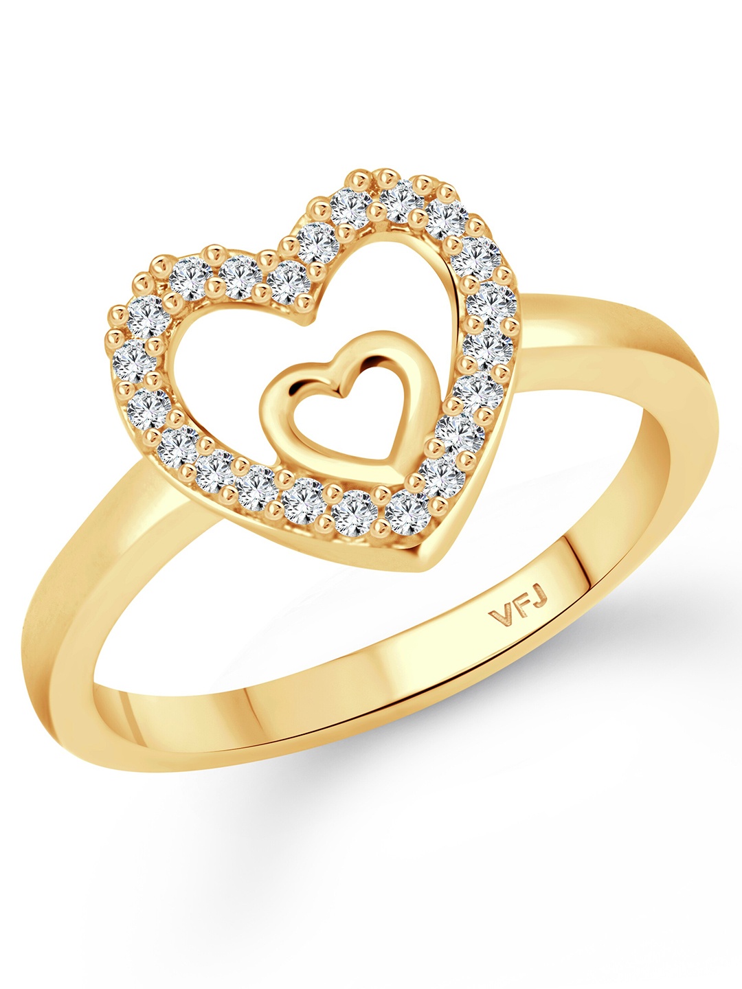 Vighnaharta Gold-Plated Cubic Zirconia Studded Royal Heart Finger Ring With Rose Ring Box
Vighnaharta Gold-Plated Cubic Zirconia Studded Royal Heart Finger Ring With Rose Ring Box