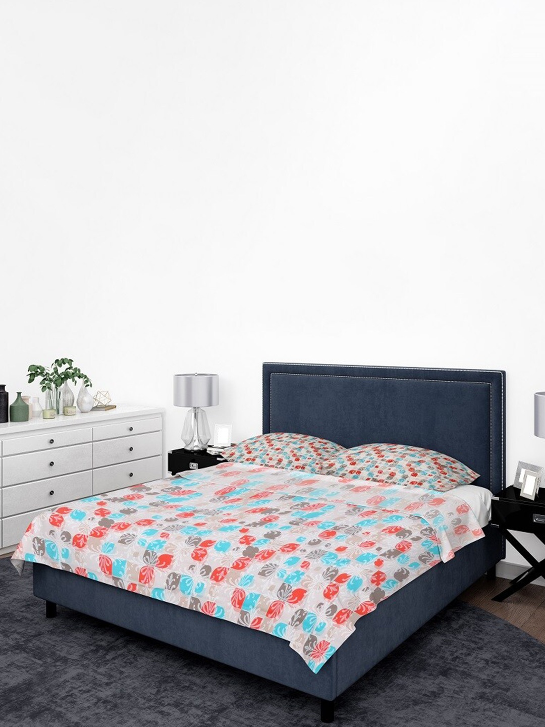 BOMBAY DYEING Red & White Ethnic Motifs Cotton 104 TC Queen Bedsheet With 2 Pillow Covers
BOMBAY DYEING Red & White Ethnic Motifs Cotton 104 TC Queen Bedsheet With 2 Pillow Covers