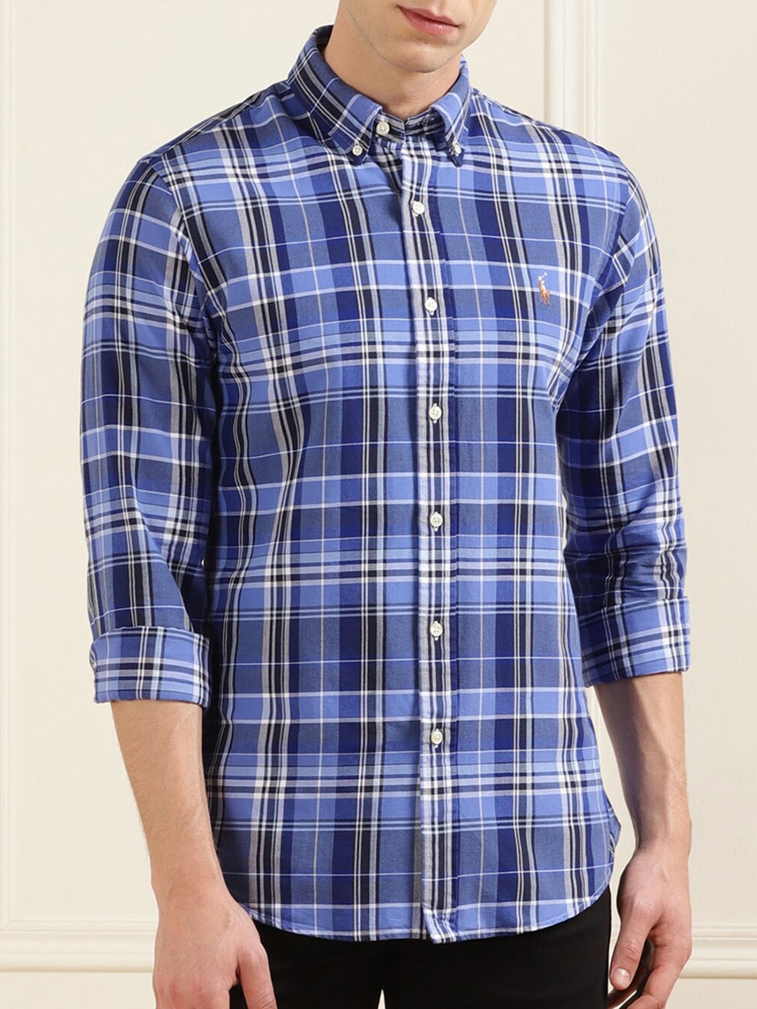 Polo Ralph Lauren Button Down Collar Long Sleeves Cotton Checked Custom Fit Shirt, Blue
Polo Ralph Lauren Button Down Collar Long Sleeves Cotton Checked Custom Fit Shirt, Blue