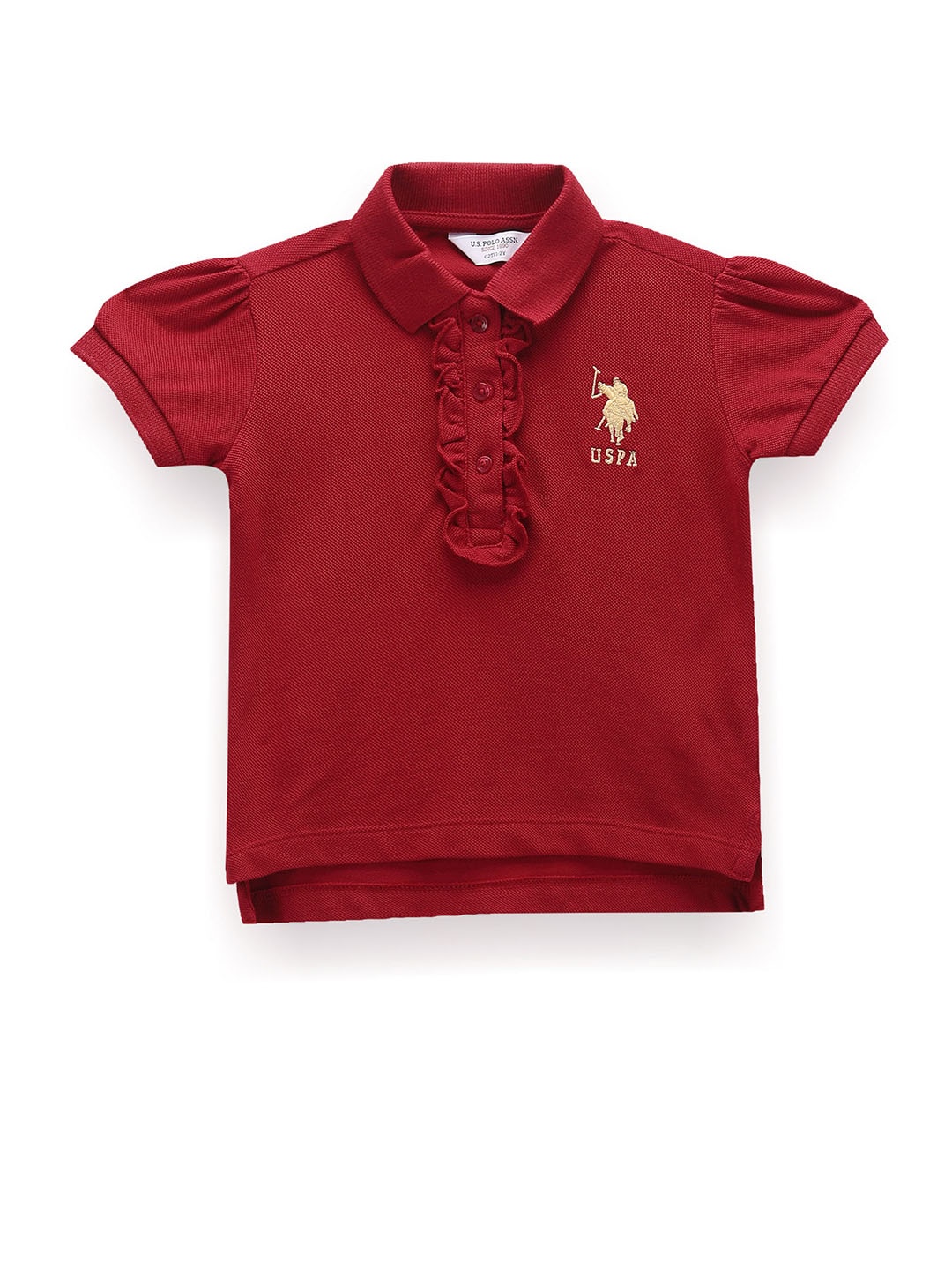 U.S. Polo Assn. Kids Girls Polo Collar Ruffled Cap Sleeves Cotton Regular T-shirt, Red
U.S. Polo Assn. Kids Girls Polo Collar Ruffled Cap Sleeves Cotton Regular T-shirt, Red