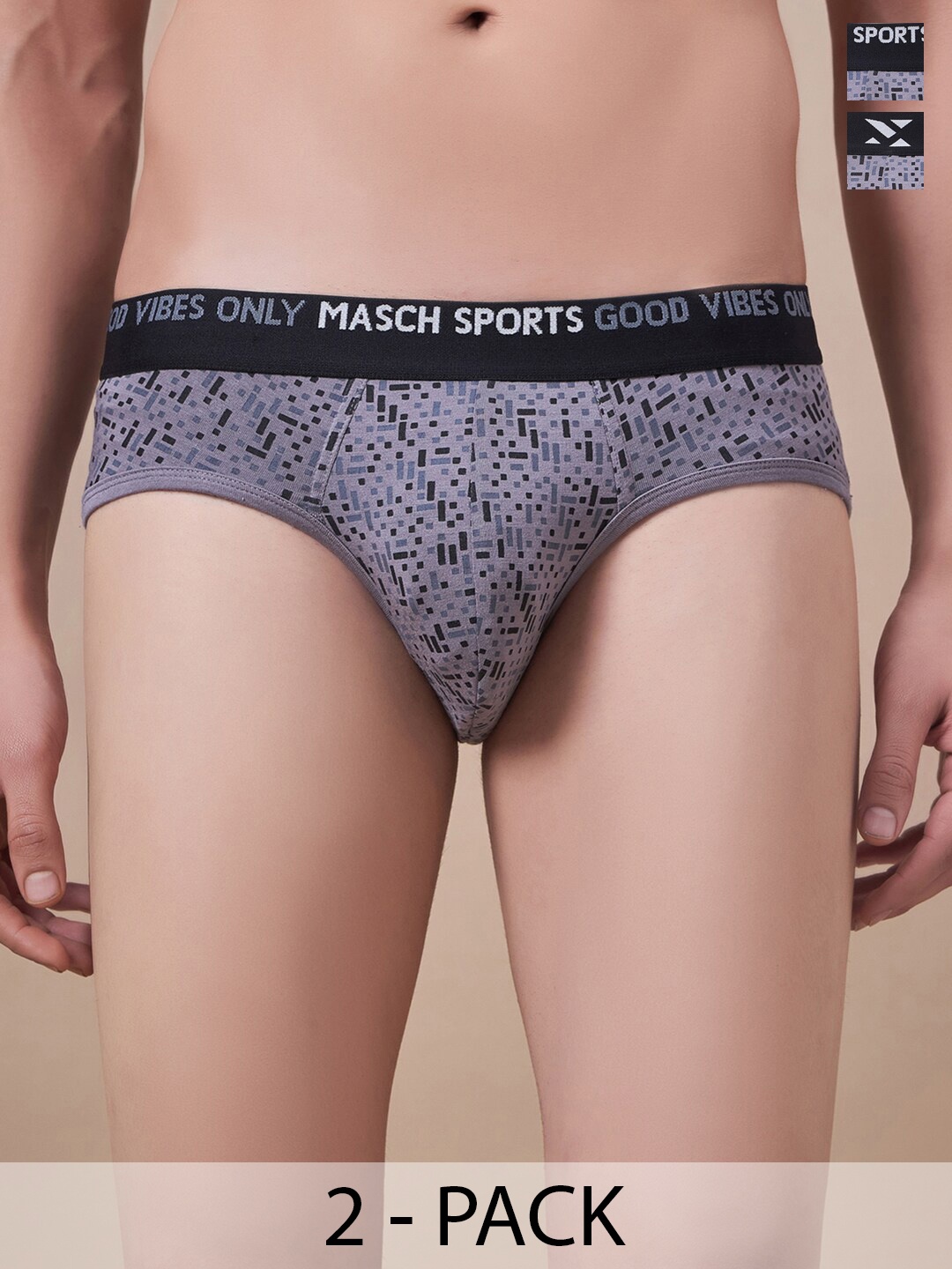 Masch Sports Pack Of 2 Printed Anti-Microbial Basic Briefs BRF-2-PRT-EI-GRY-ET-GRY, Grey
Masch Sports Pack Of 2 Printed Anti-Microbial Basic Briefs BRF-2-PRT-EI-GRY-ET-GRY, Grey