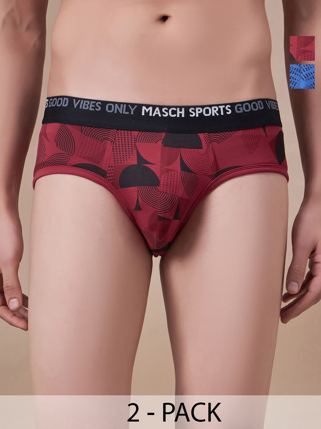 Masch Sports Pack Of 2 Printed Anti Microbial Basic Briefs BRF-2-PRT-EI-BLU-ET-RED, Blue
Masch Sports Pack Of 2 Printed Anti Microbial Basic Briefs BRF-2-PRT-EI-BLU-ET-RED, Blue