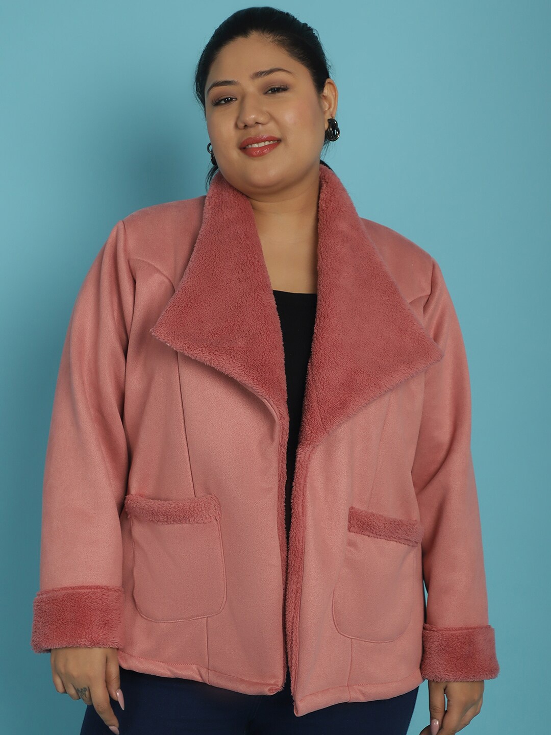 theRebelinme Plus Size Spread Collar Lightweight Longline Open Front Jacket, Pink
theRebelinme Plus Size Spread Collar Lightweight Longline Open Front Jacket, Pink