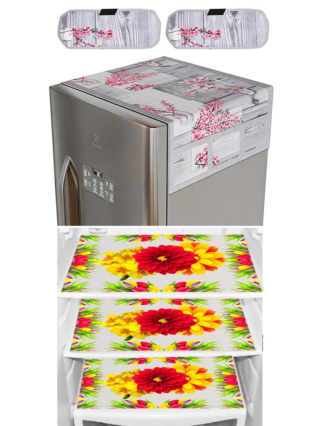Dakshya Industries Grey 6 Pieces Floral Printed Waterproof Fridge Cover With Fridge Mats
Dakshya Industries Grey 6 Pieces Floral Printed Waterproof Fridge Cover With Fridge Mats