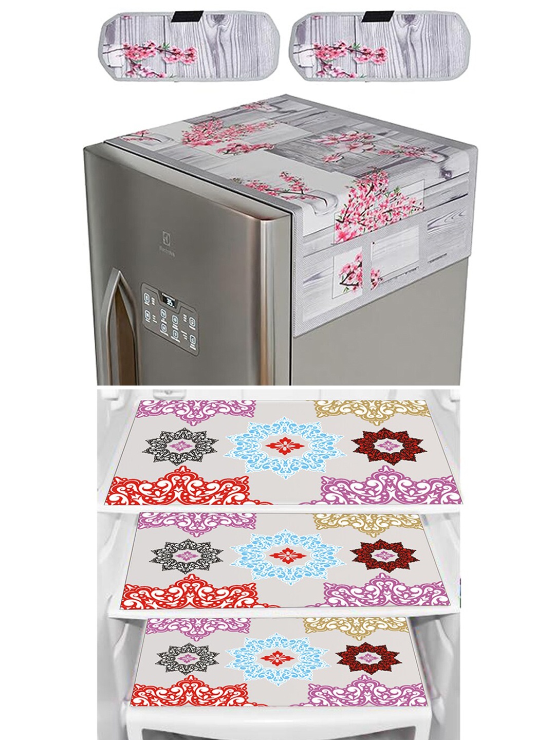 Dakshya Industries Grey 6 Pieces Floral Printed Waterproof Fridge Cover With Fridge Mats
Dakshya Industries Grey 6 Pieces Floral Printed Waterproof Fridge Cover With Fridge Mats