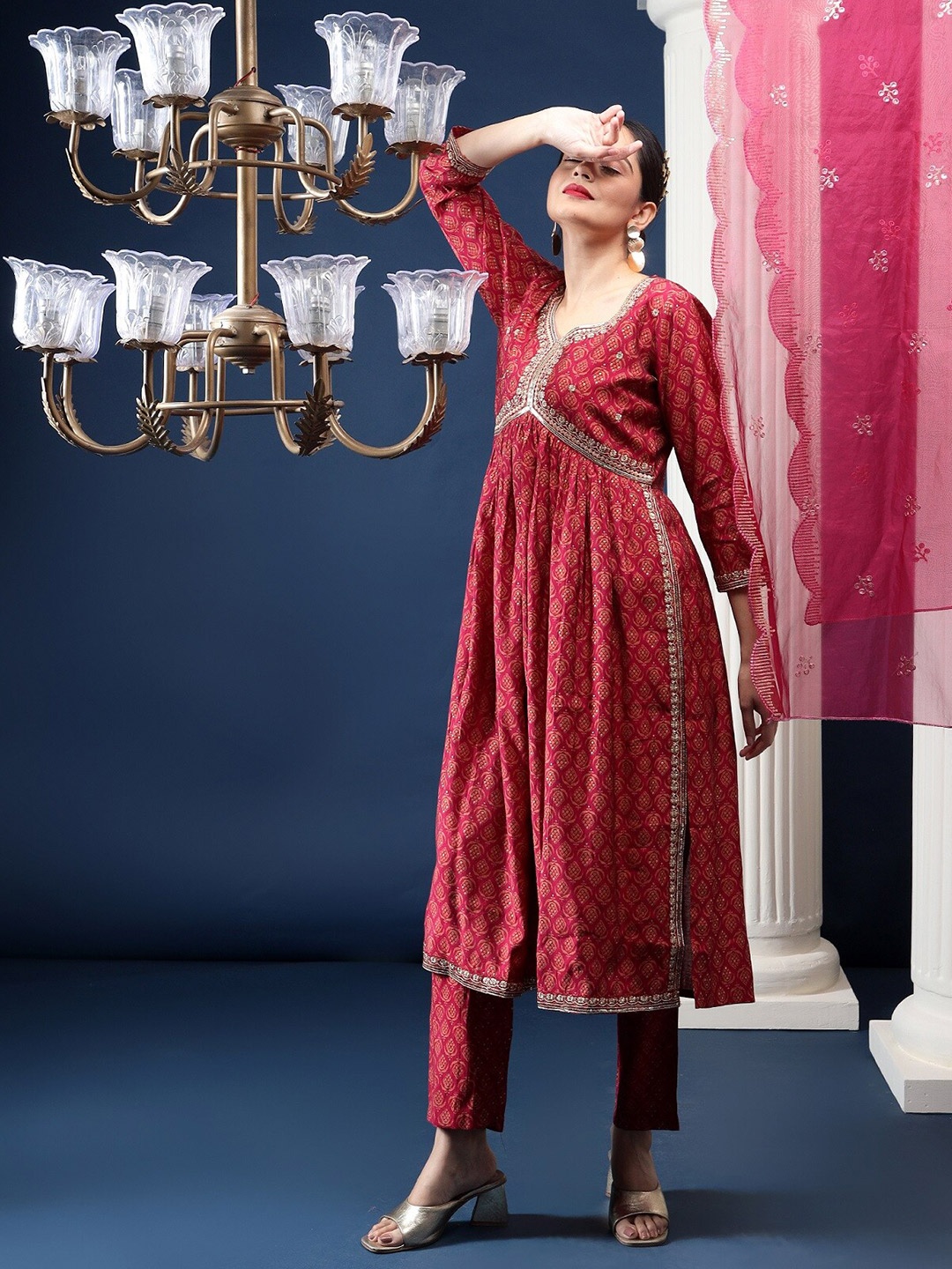 BAESD Ethnic Motifs Embroidered Thread Work Chanderi Silk Kurta With Trouser & Dupatta, Pink
BAESD Ethnic Motifs Embroidered Thread Work Chanderi Silk Kurta With Trouser & Dupatta, Pink