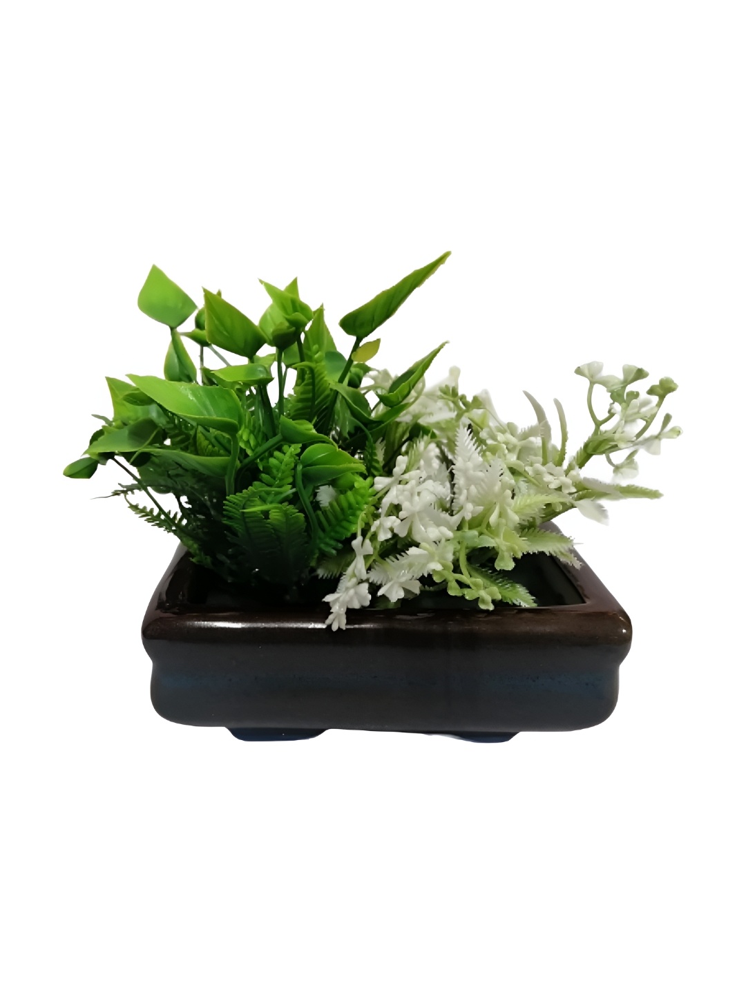 INDIA MEETS INDIA Black & Green Boat Shape Ceramic Planter With Artificial Flower
INDIA MEETS INDIA Black & Green Boat Shape Ceramic Planter With Artificial Flower