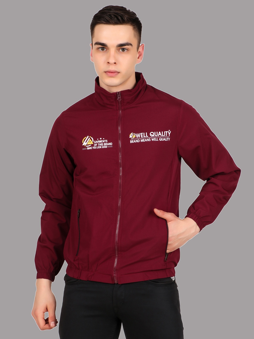WELL QUALITY Typography Printed Dry Fit Mock Collar Lightweight Sporty Jacket, Maroon
WELL QUALITY Typography Printed Dry Fit Mock Collar Lightweight Sporty Jacket, Maroon
