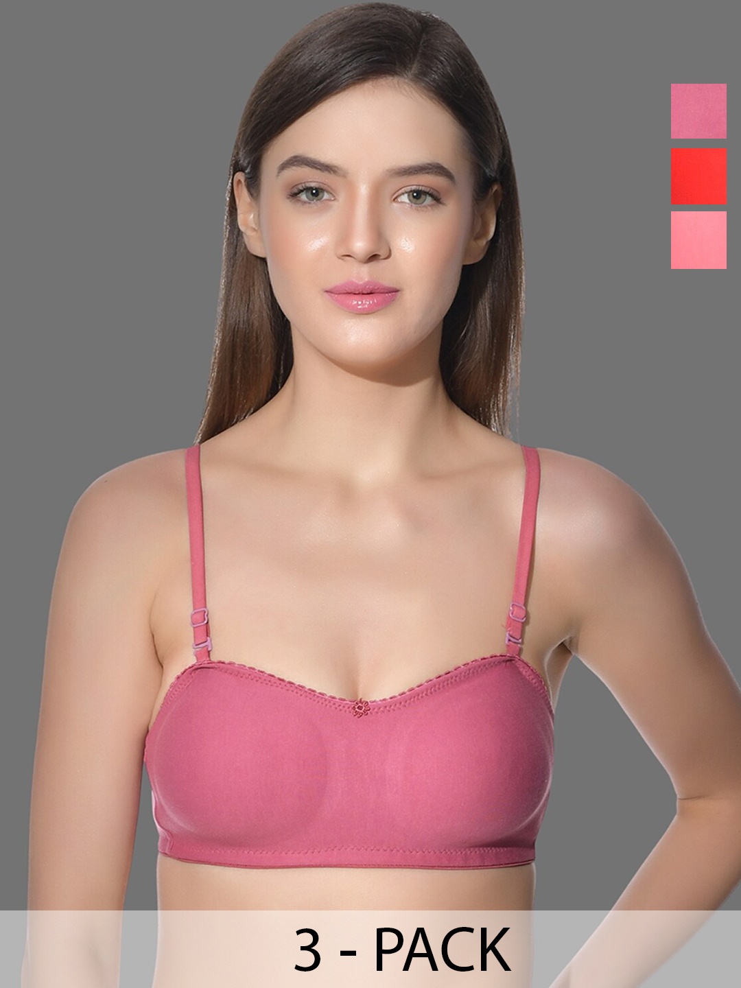 Aimly Pack Of 3 Full Coverage Non Padded Cotton Everyday Bra With All Day Comfort, Pink
Aimly Pack Of 3 Full Coverage Non Padded Cotton Everyday Bra With All Day Comfort, Pink