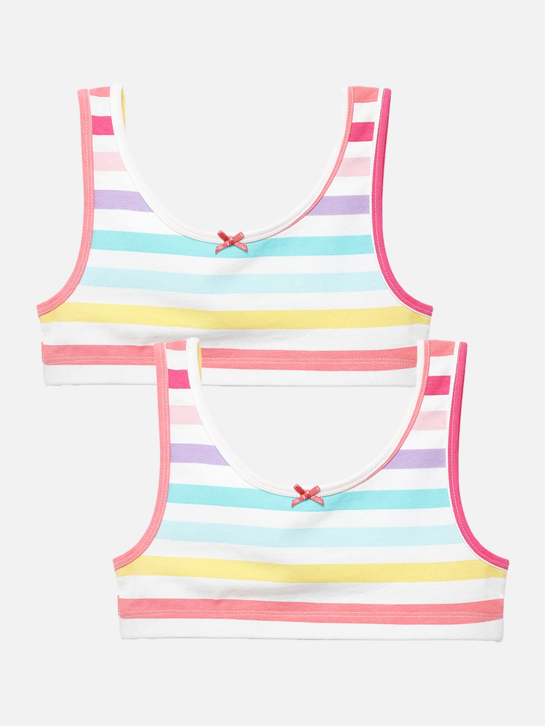 mackly Girls Pack Of 2 Striped Full Coverage Workout Bras With All Day Comfort, White
mackly Girls Pack Of 2 Striped Full Coverage Workout Bras With All Day Comfort, White