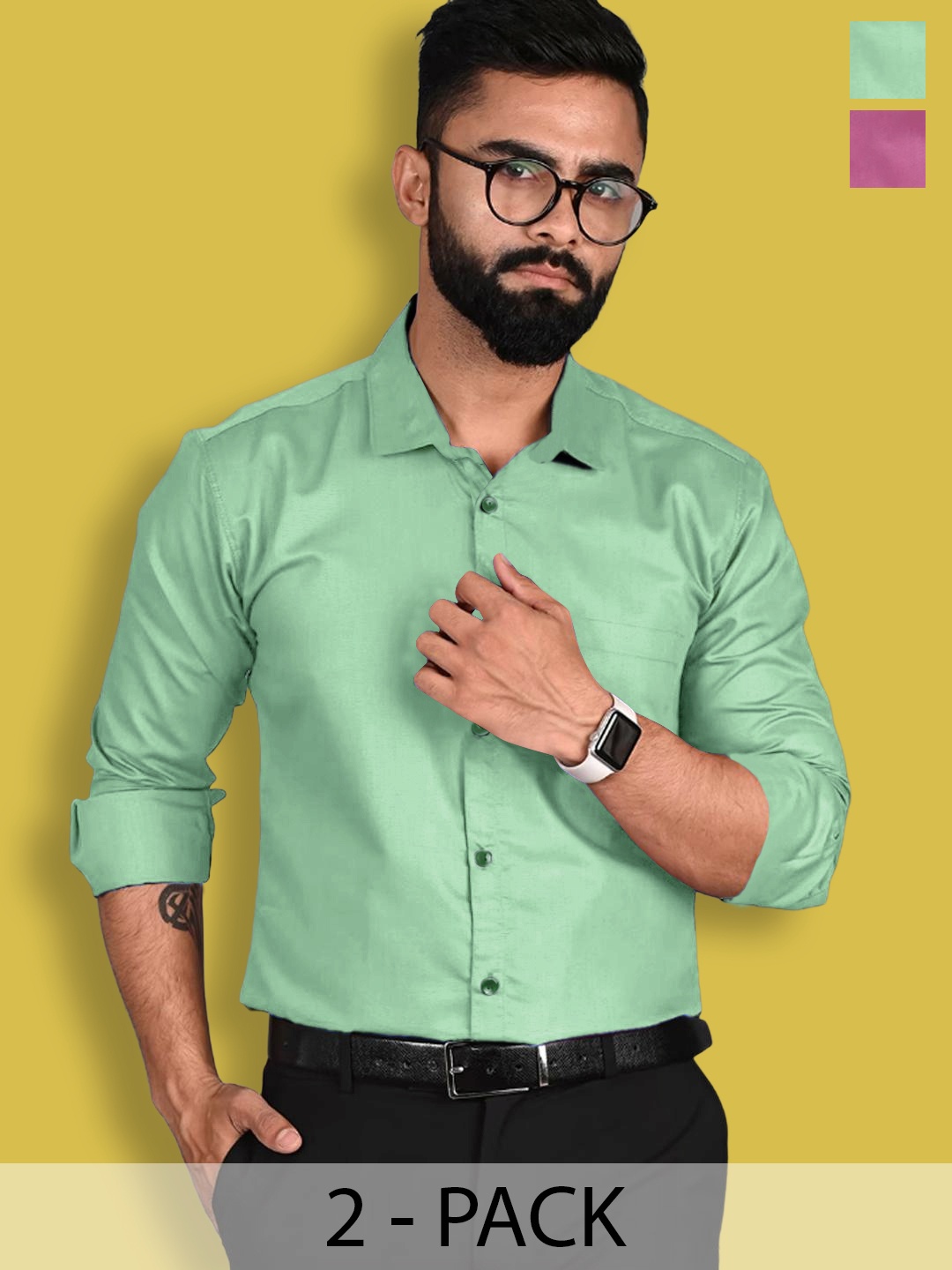 1 Stop Fashion Standard Pack Of 2 Cotton Spread Collar Opaque Formal Shirt, Sea green
1 Stop Fashion Standard Pack Of 2 Cotton Spread Collar Opaque Formal Shirt, Sea green