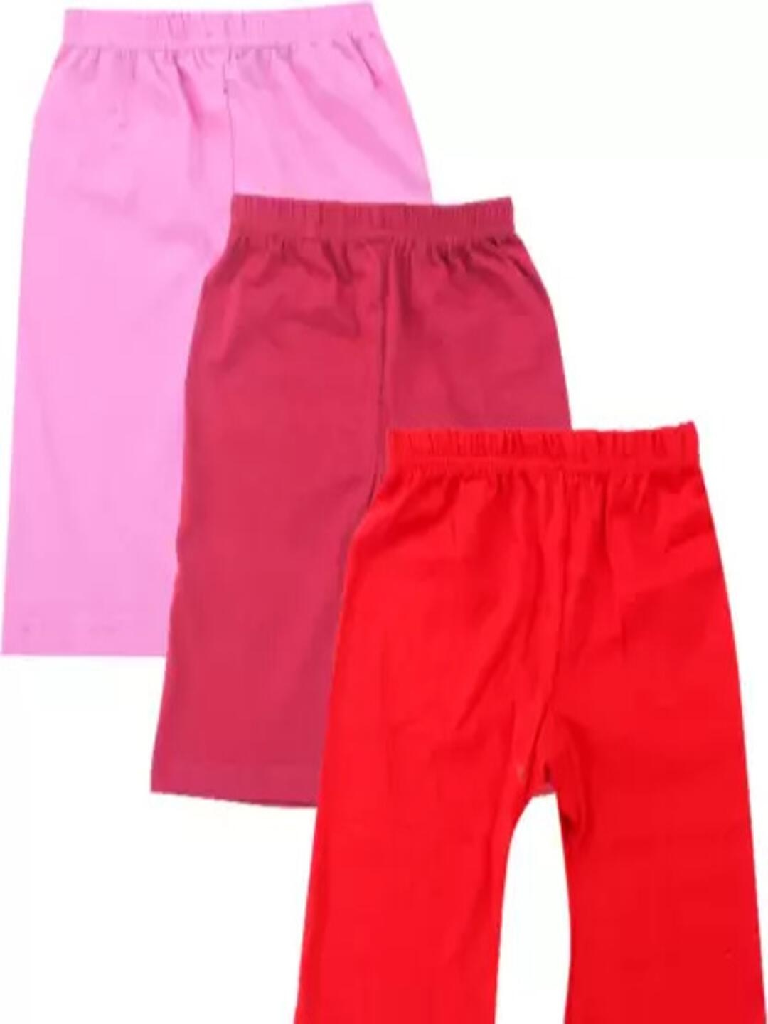 BAESD Girls Pack Of 3 Mid-Rise Cotton Cycling Sports Shorts, Pink