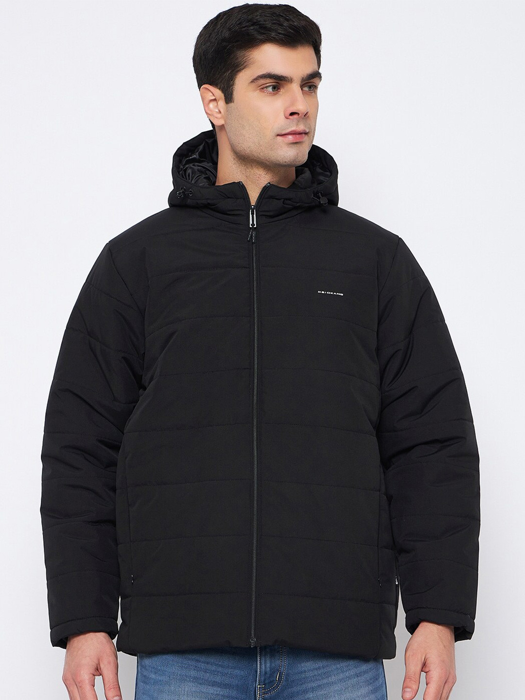 Okane Hooded Neck Long Sleeves Zip Detail Lightweight Padded Jacket, Black
Okane Hooded Neck Long Sleeves Zip Detail Lightweight Padded Jacket, Black