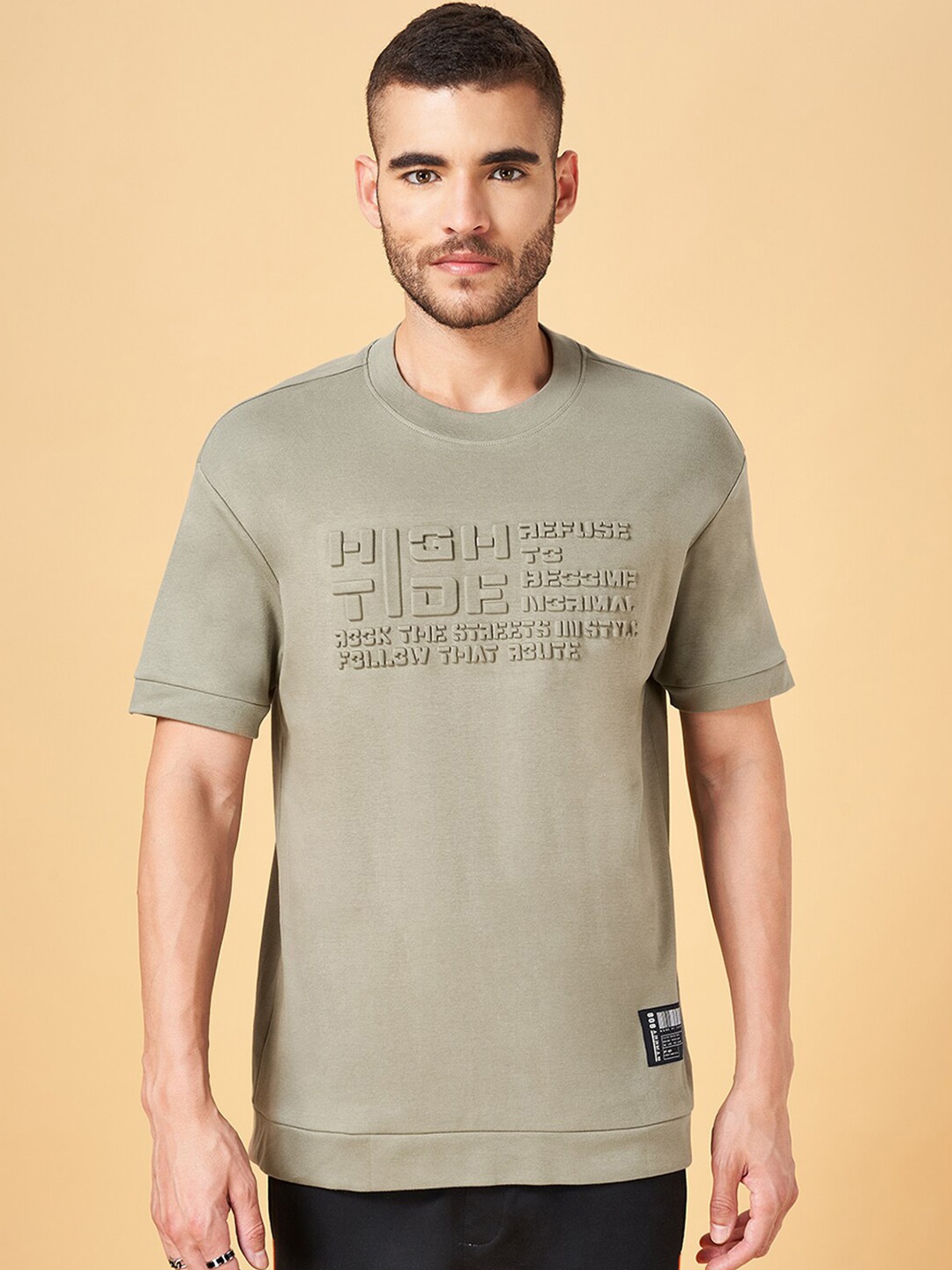Street 808 by Pantaloons Round Neck Short Sleeves Typography Printed Cotton Boxy T-shirt, Olive
Street 808 by Pantaloons Round Neck Short Sleeves Typography Printed Cotton Boxy T-shirt, Olive