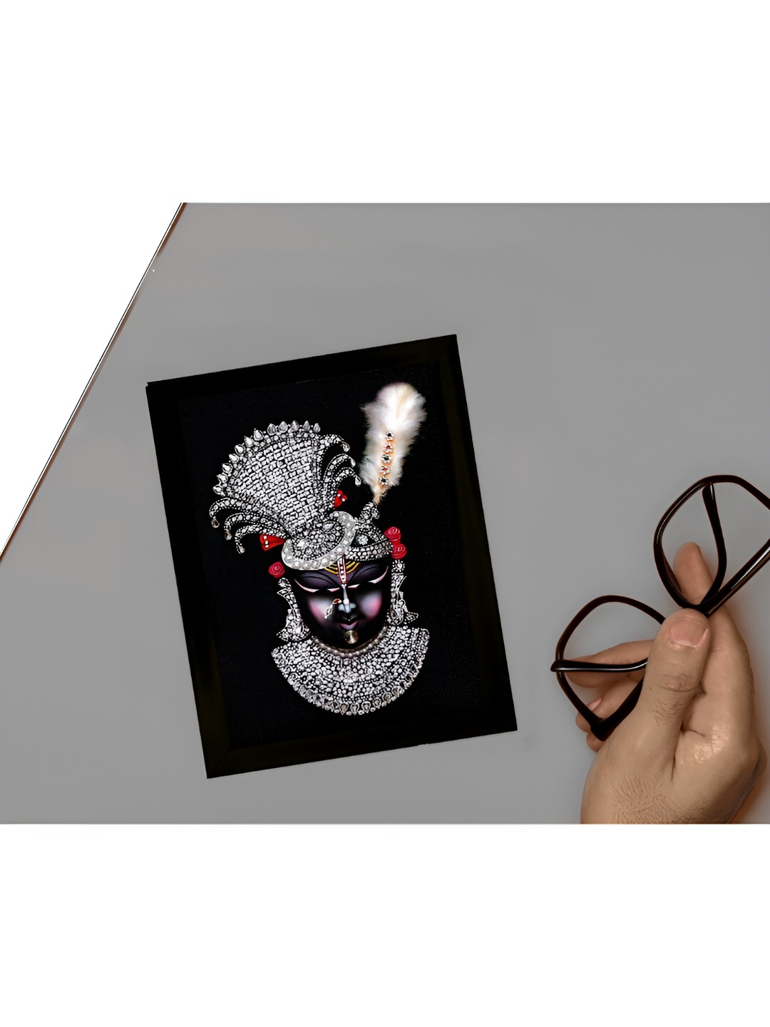 2Mech White & Black ShreeNathji Photo Frame