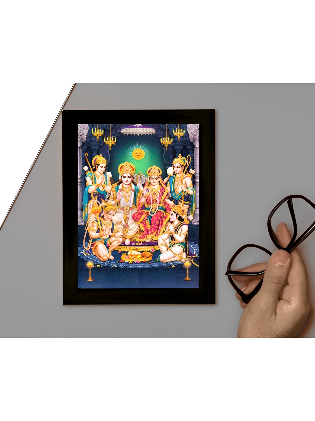 2Mech Beige & Blue Lord Ramchandraji Photo Frame