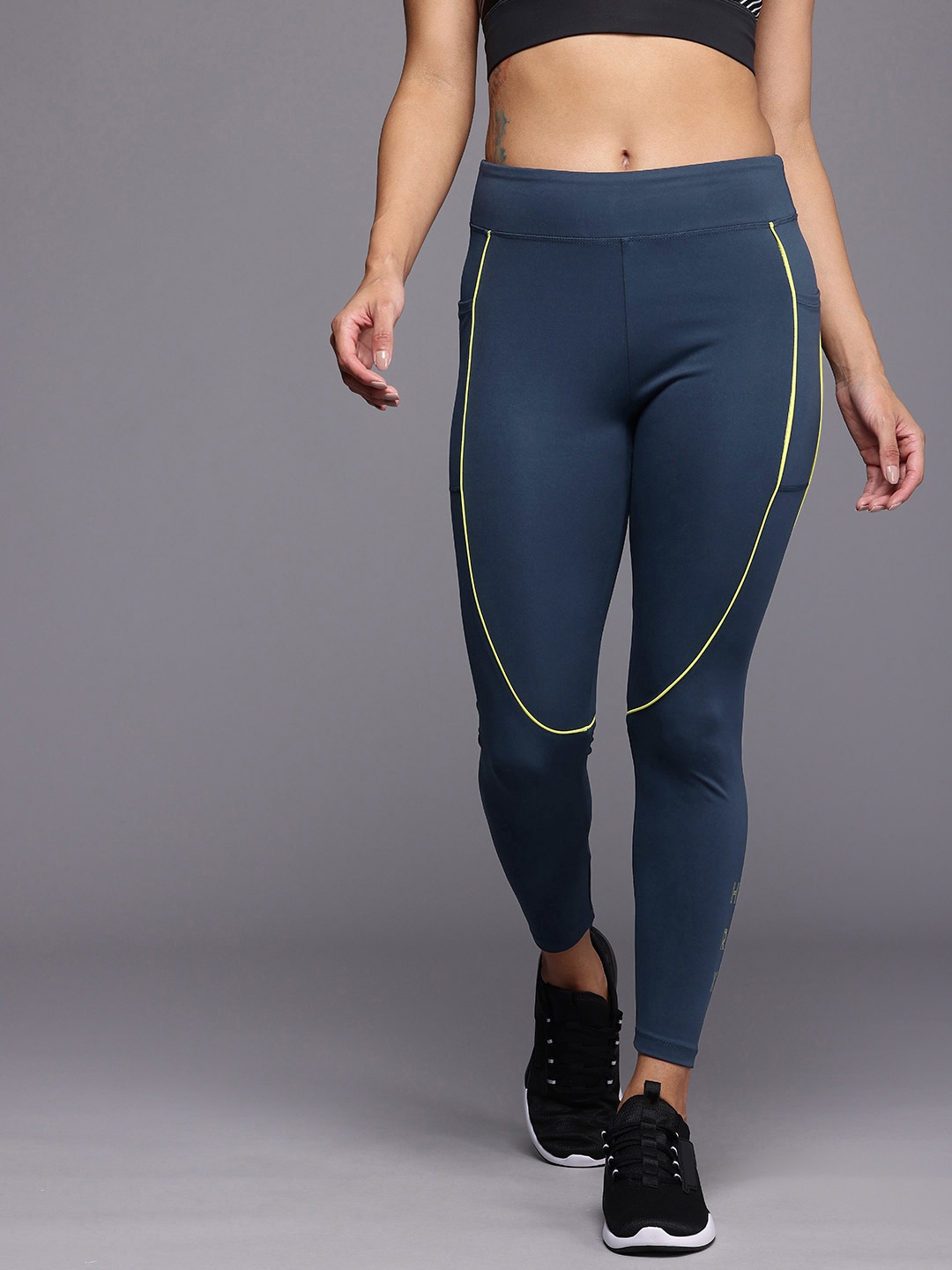 HRX by Hrithik Roshan Women Antimicrobial & Rapid Dry High Rise Slim Fit Training Tights, Navy blue
HRX by Hrithik Roshan Women Antimicrobial & Rapid Dry High Rise Slim Fit Training Tights, Navy blue