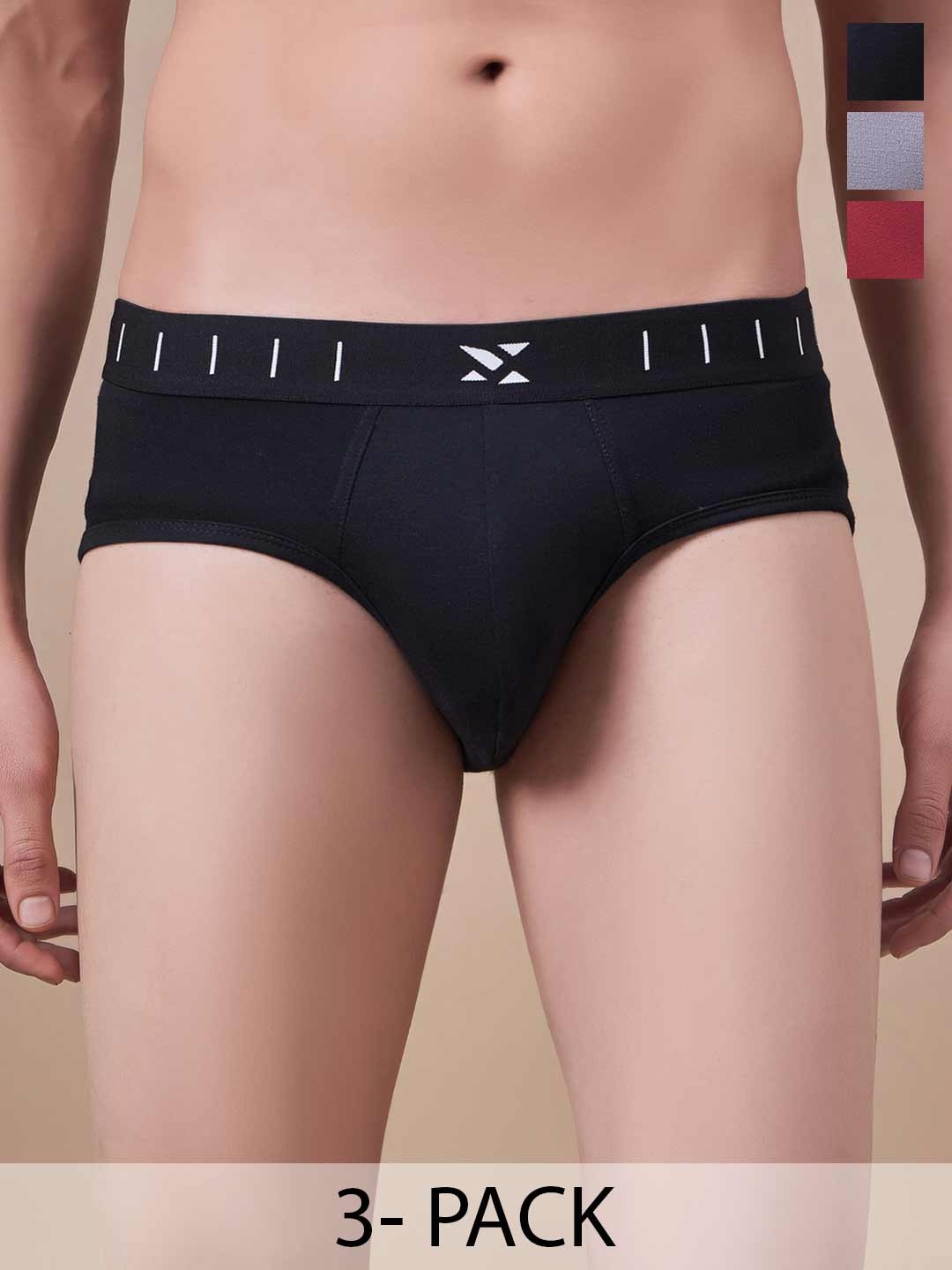 Masch Sports Pack Of 3 Low Rise Anti Microbial Basic Briefs BRF-3-SOL-EI-BLK-GRY-ET-RED, Black
Masch Sports Pack Of 3 Low Rise Anti Microbial Basic Briefs BRF-3-SOL-EI-BLK-GRY-ET-RED, Black