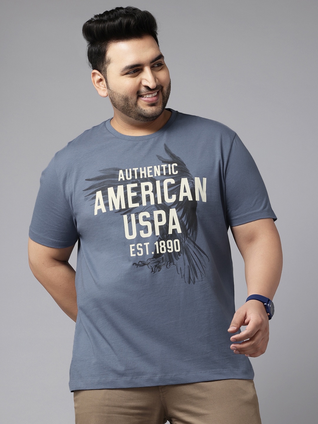 U.S. Polo Assn. Denim Co. Plus Size Typography Printed Pure Cotton Slim Fit T-shirt, Blue
U.S. Polo Assn. Denim Co. Plus Size Typography Printed Pure Cotton Slim Fit T-shirt, Blue