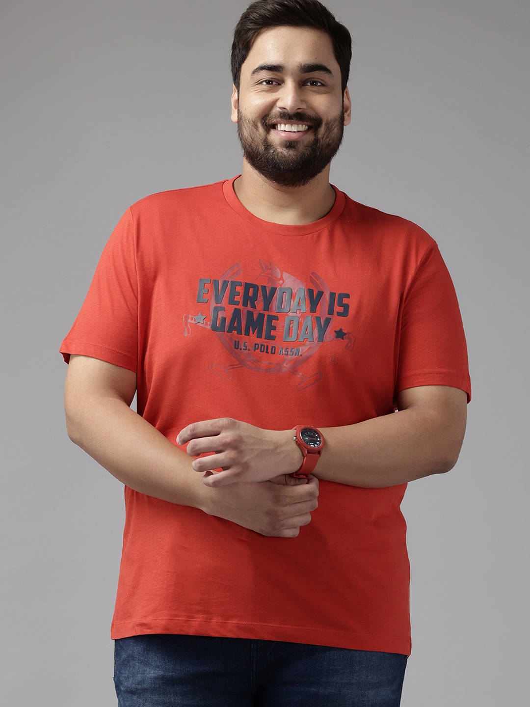 U.S. Polo Assn. Denim Co. Plus Size Typography Printed Pure Cotton Slim Fit T-shirt, Red
U.S. Polo Assn. Denim Co. Plus Size Typography Printed Pure Cotton Slim Fit T-shirt, Red