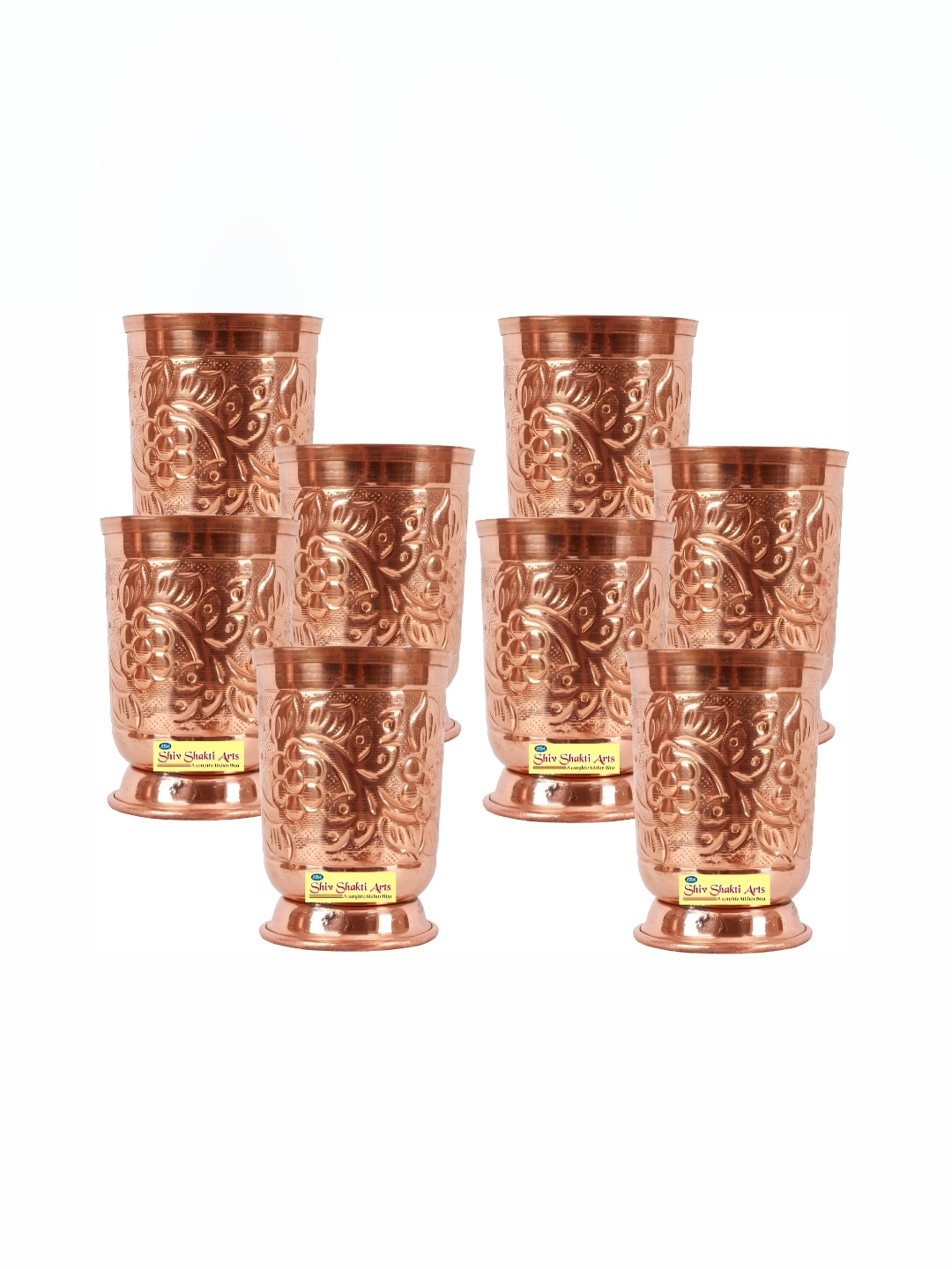 Shivshakti Arts Copper Toned 8 Pieces Easy to Clean Copper Water or Juice Glass 350 ml
Shivshakti Arts Copper Toned 8 Pieces Easy to Clean Copper Water or Juice Glass 350 ml