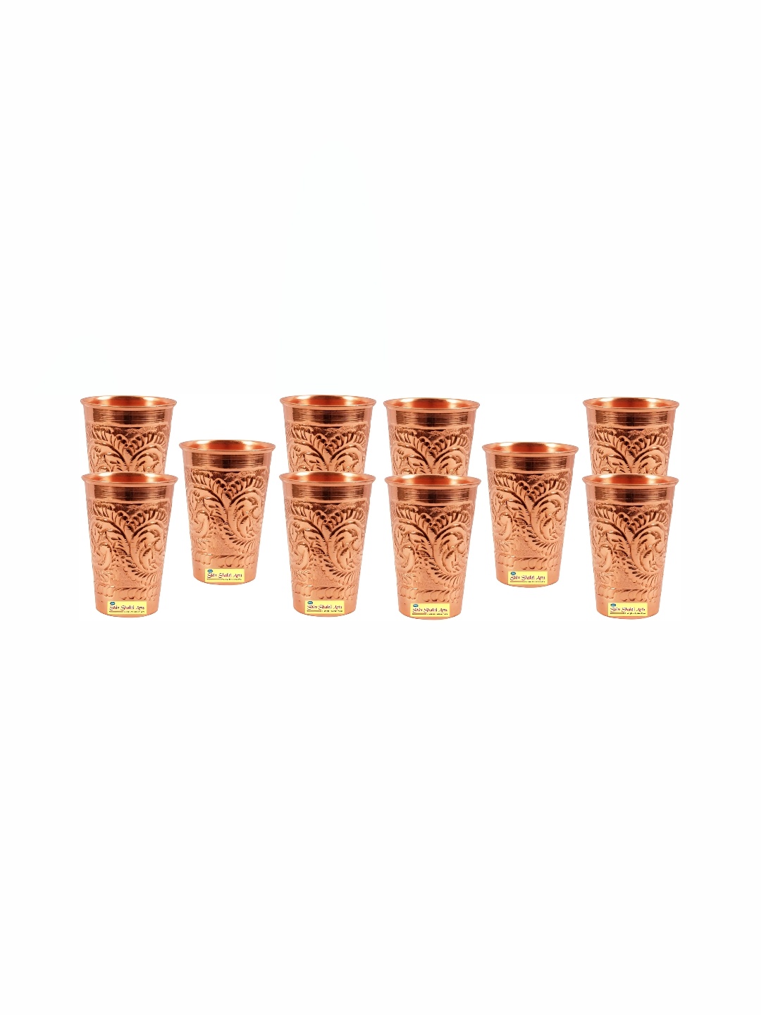 Shivshakti Arts Copper Toned 10 Pieces Easy to Clean Copper Water or Juice Glass 525 ml
Shivshakti Arts Copper Toned 10 Pieces Easy to Clean Copper Water or Juice Glass 525 ml