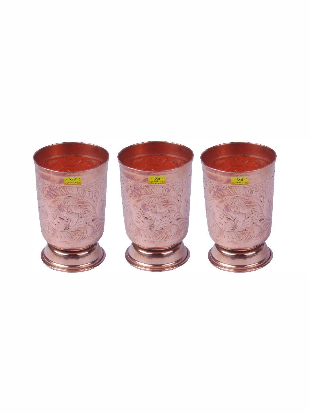 Shivshakti Arts Brown 3 Pieces Textured Copper Easy To Clean Water Glass 350 ml
Shivshakti Arts Brown 3 Pieces Textured Copper Easy To Clean Water Glass 350 ml