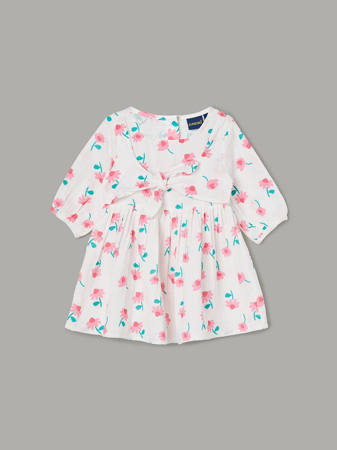 Juniors by Lifestyle Girls Floral Print Pure Cotton Puff Sleeve Fit & Flare Dress, White
Juniors by Lifestyle Girls Floral Print Pure Cotton Puff Sleeve Fit & Flare Dress, White