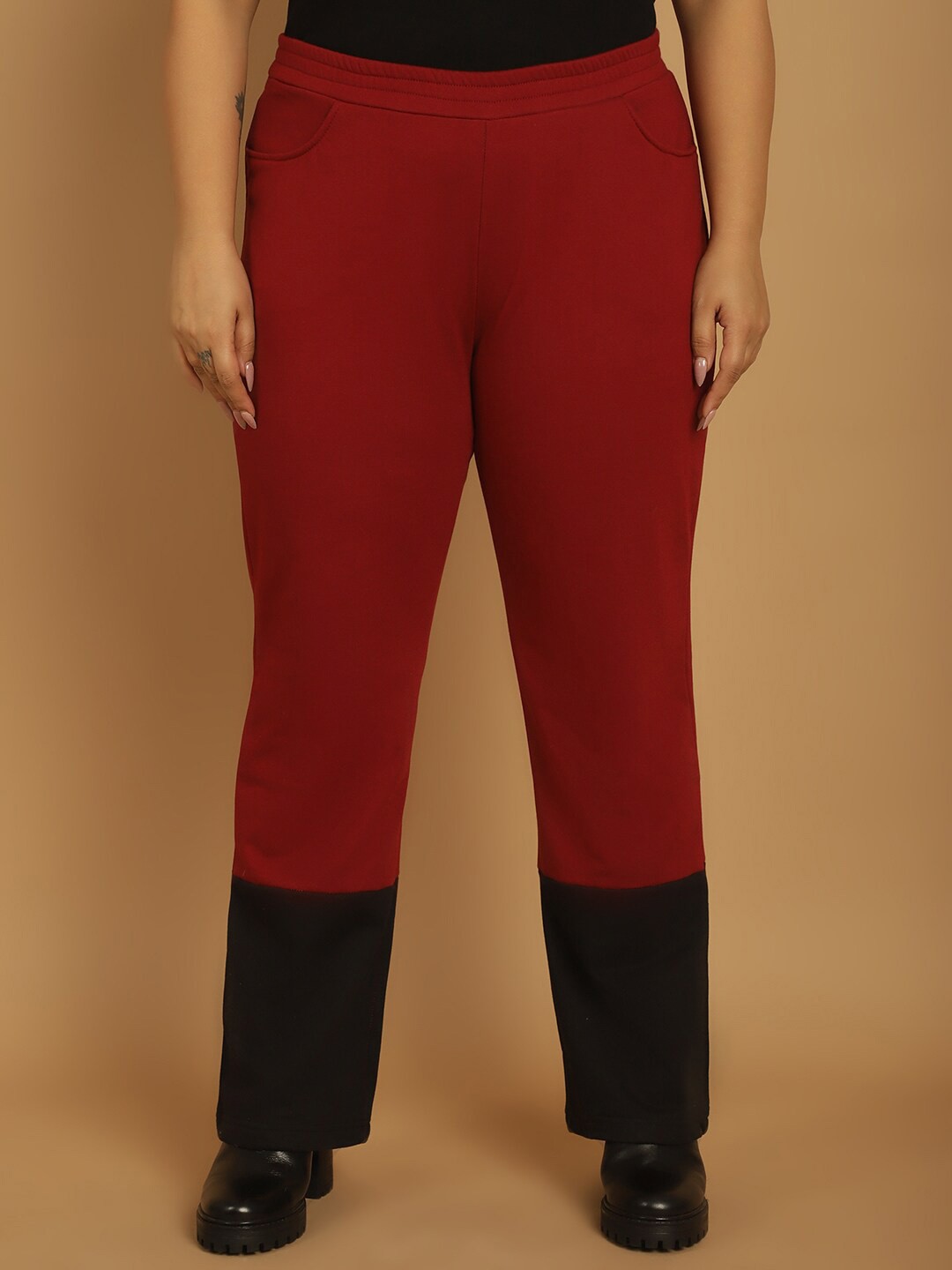 theRebelinme Plus Size Women Relaxed Straight Fit High-Rise Easy Wash Parallel Trousers, Maroon
theRebelinme Plus Size Women Relaxed Straight Fit High-Rise Easy Wash Parallel Trousers, Maroon