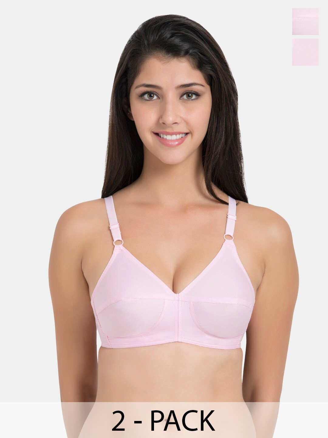 Souminie Pack Of 2 Full Coverage Non-Padded Cotton Minimizer Bra - All Day Comfort, Pink
Souminie Pack Of 2 Full Coverage Non-Padded Cotton Minimizer Bra - All Day Comfort, Pink