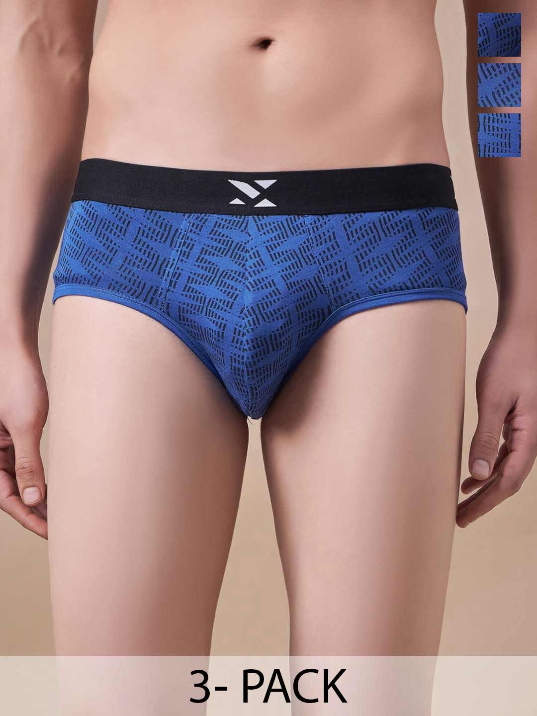 Masch Sports Pack Of 3 Geometric Printed Anti-Microbial Briefs BRF-3-PRT-EI-BLU-BLU-BLU, Blue
Masch Sports Pack Of 3 Geometric Printed Anti-Microbial Briefs BRF-3-PRT-EI-BLU-BLU-BLU, Blue