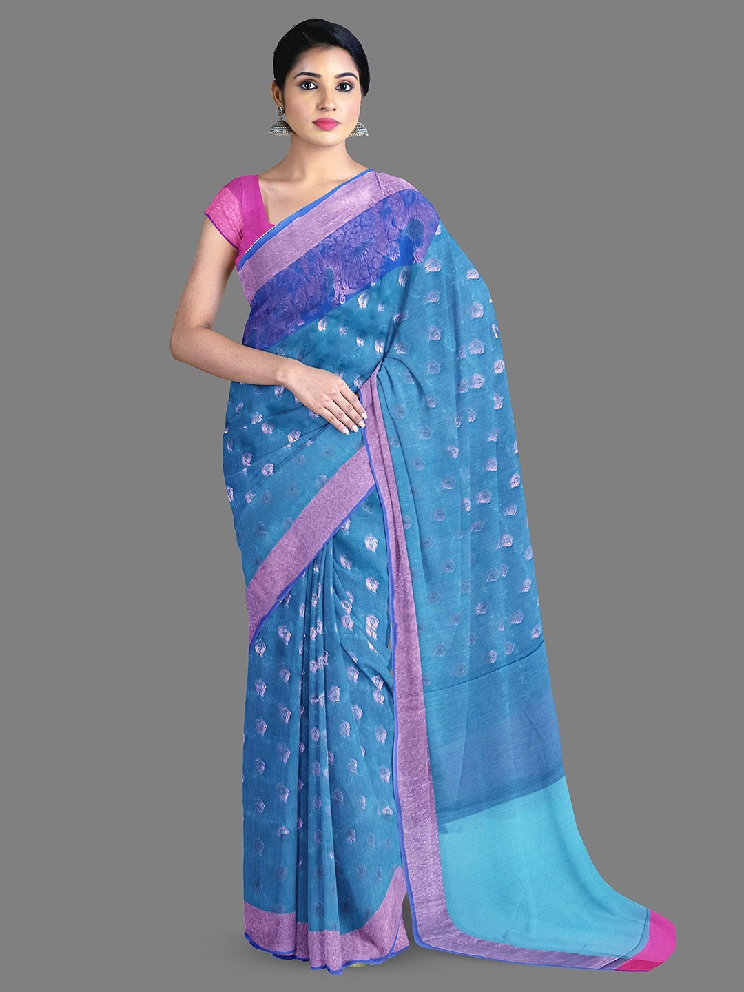 The Chennai Silks Ethnic Motifs Woven Design Zari Silk Cotton Maheshwari Saree, Blue
The Chennai Silks Ethnic Motifs Woven Design Zari Silk Cotton Maheshwari Saree, Blue
