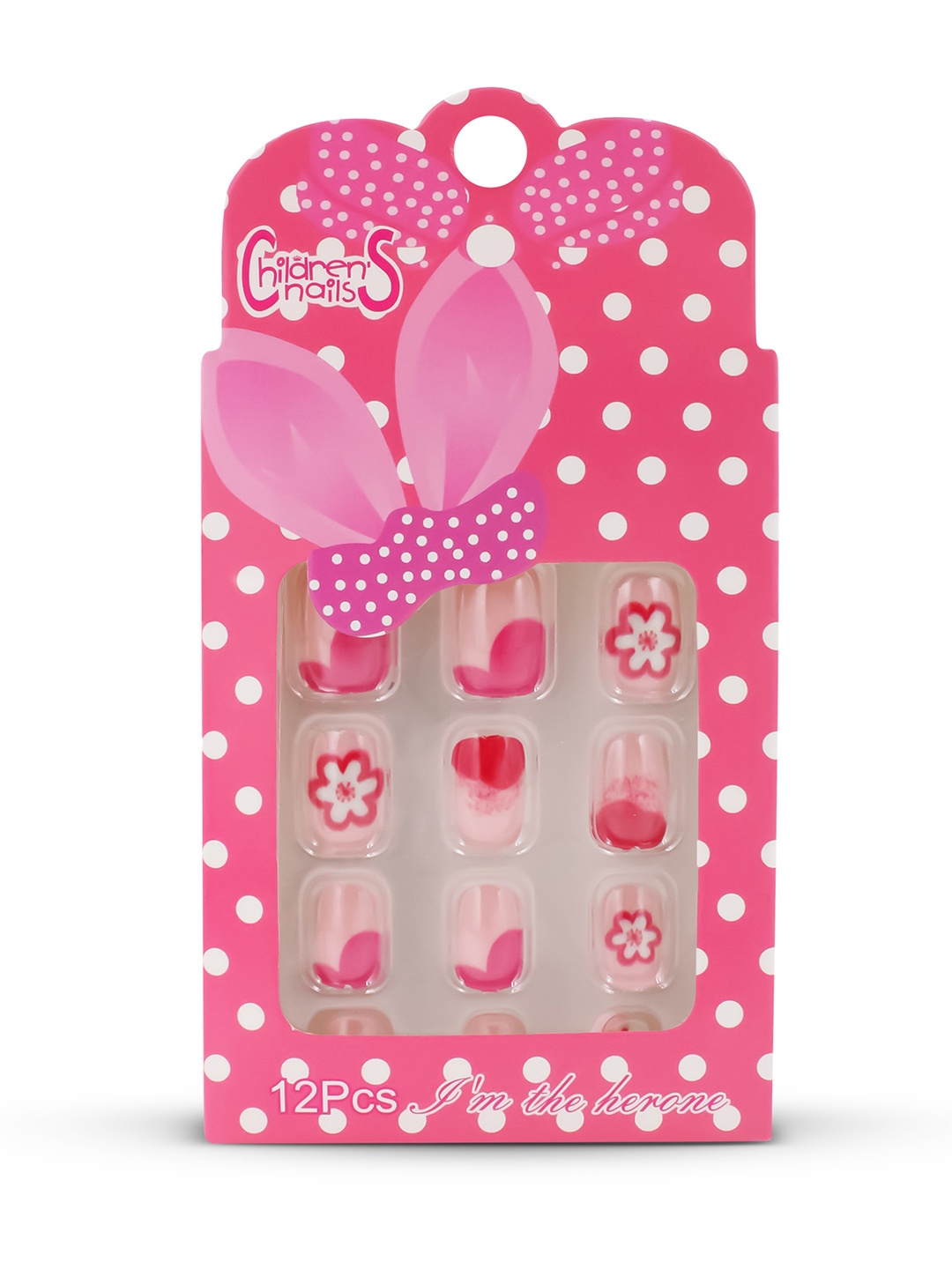 JENNA Girls 12-Pcs Flower Heart Design Artificial Nails Art Kit with Glue - Multicolored, Beige
JENNA Girls 12-Pcs Flower Heart Design Artificial Nails Art Kit with Glue - Multicolored, Beige