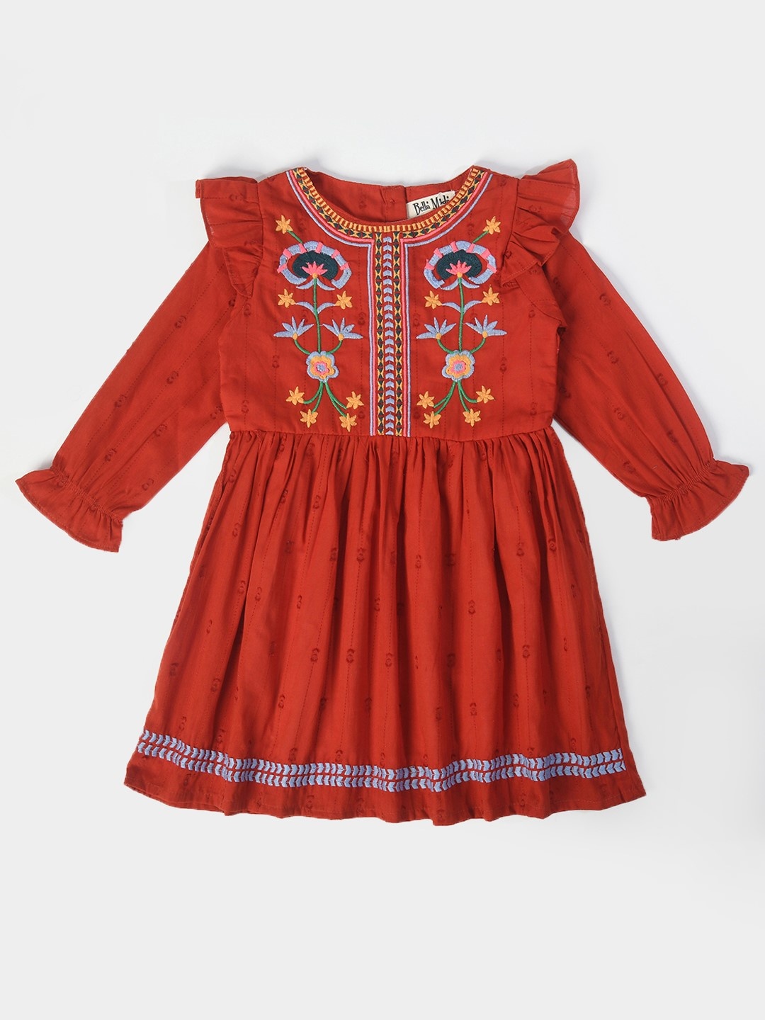 Bella Moda Girls Floral Printed Embroidered Puffed Sleeves Pure Cotton Fit & Flare Dress, Red
Bella Moda Girls Floral Printed Embroidered Puffed Sleeves Pure Cotton Fit & Flare Dress, Red